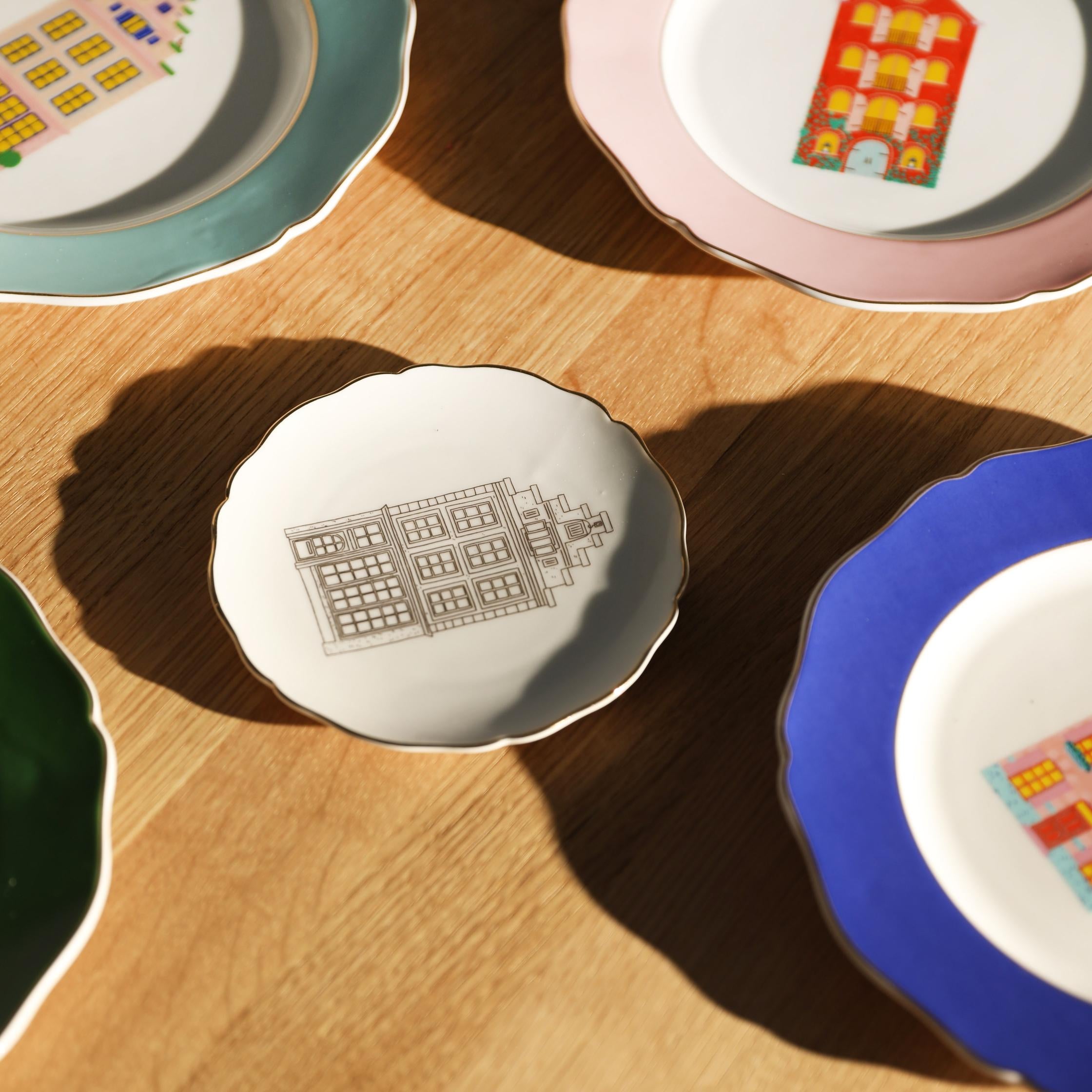 Dessert Plate Set CANAL HOUSE beige with gold