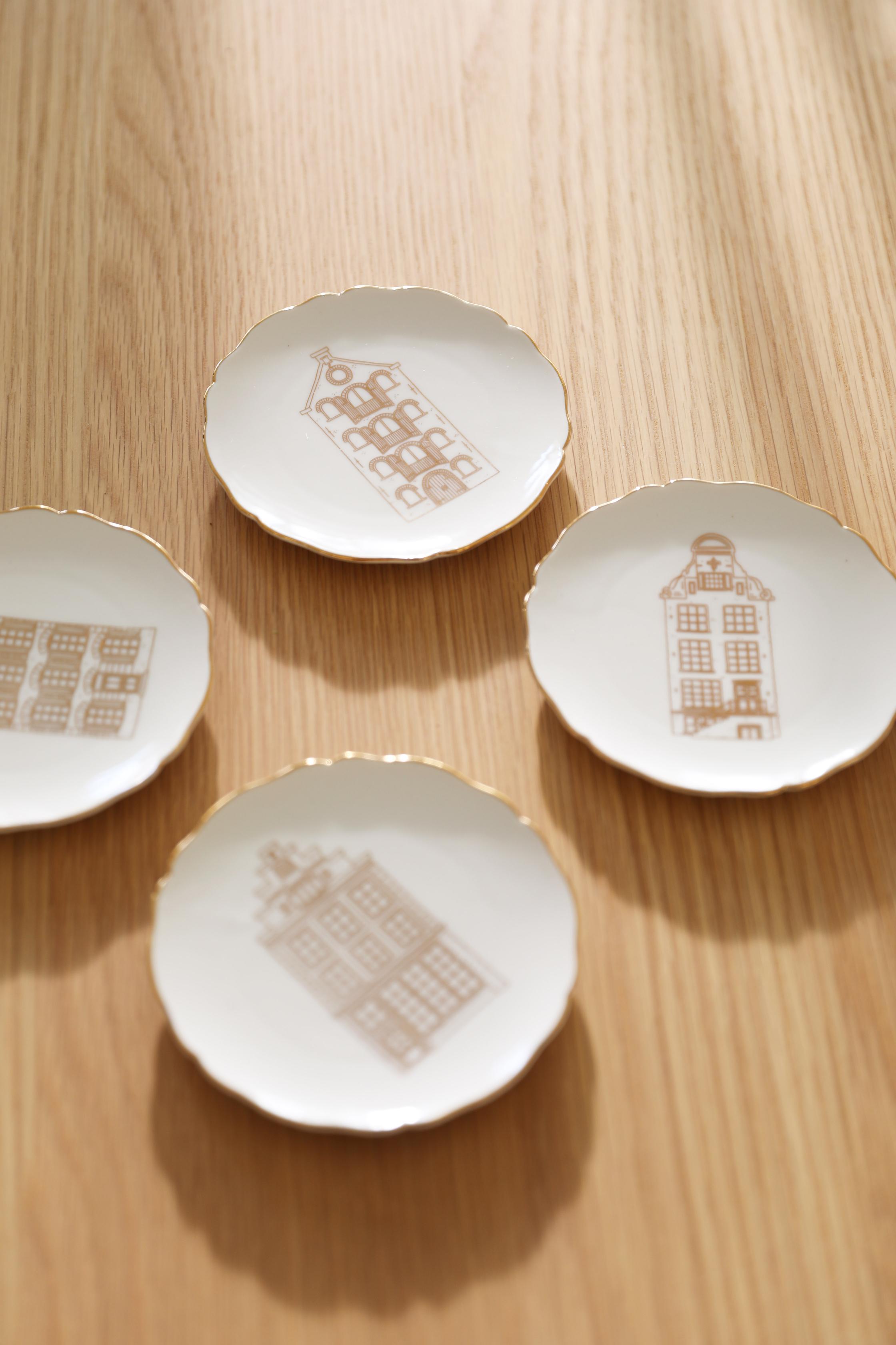 Dessertteller-Set CANAL HOUSE beige mit Gold