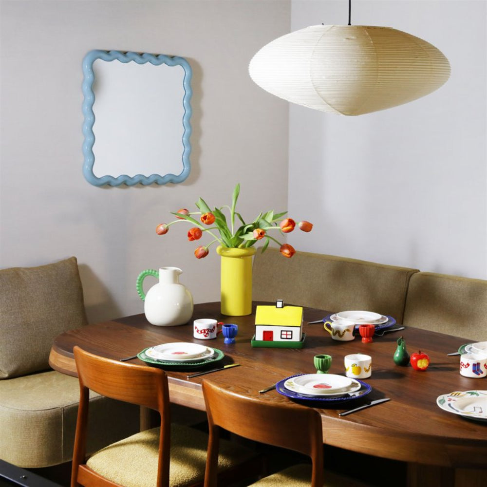 Butter dish HAINES white with yellow and green