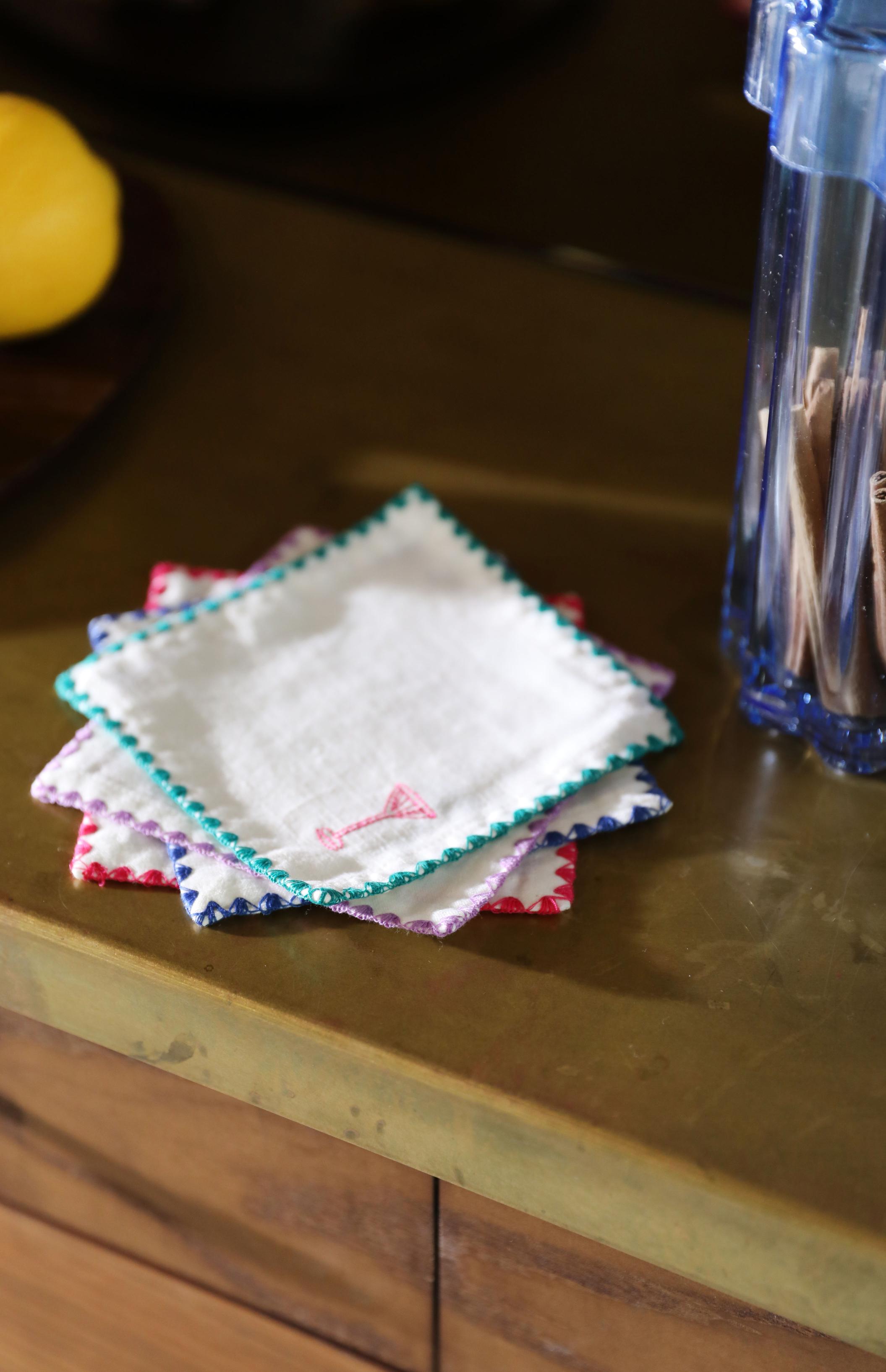 Cocktailservietten-Set ZIGZAG Baumwolle