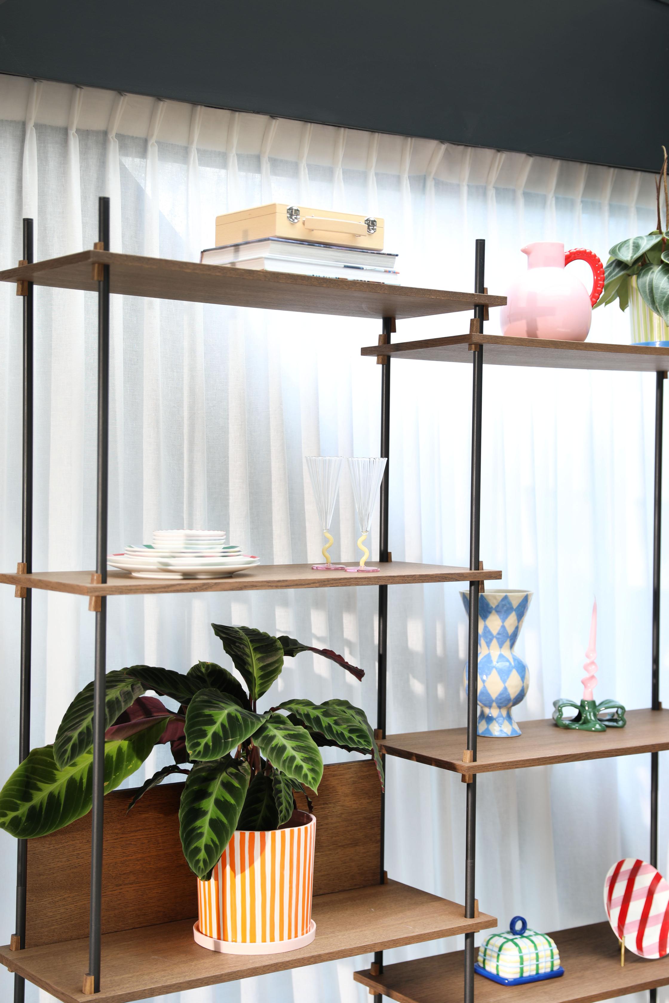 Blumentopf RAY orange mit Weiß und Rosa