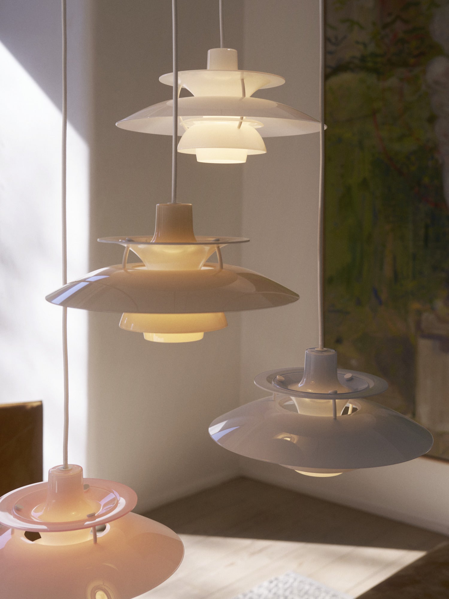 Lampa wisząca PH 5 OPAL błękitny