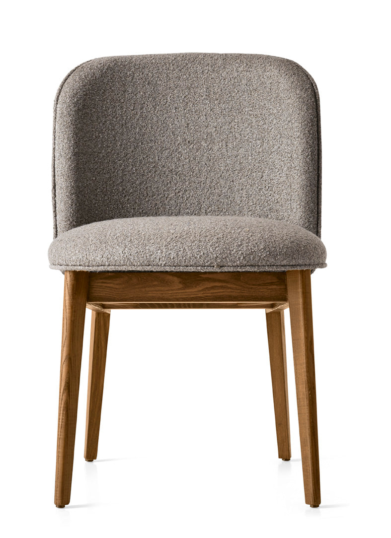 ABREY upholstered chair with walnut base