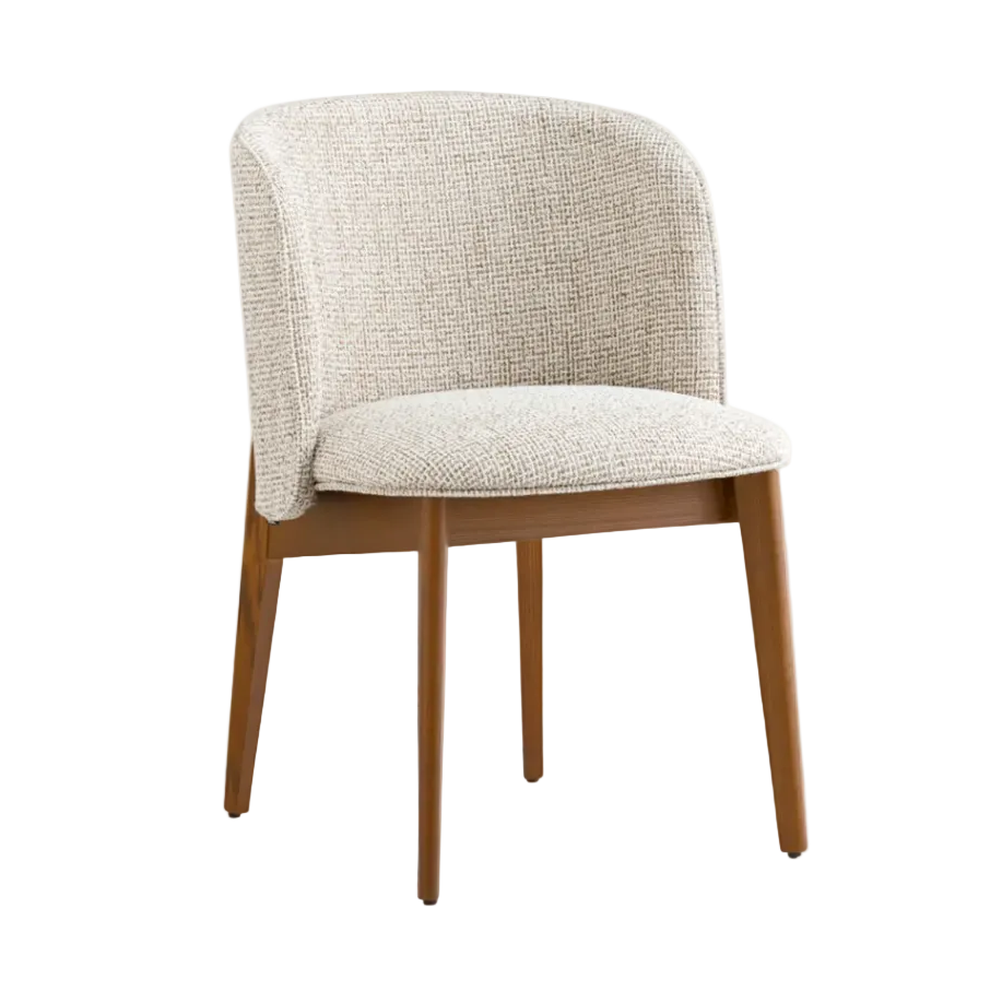 ABREY upholstered chair with walnut base
