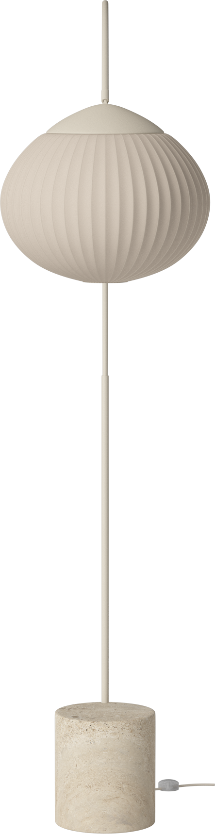 Arc floor lamp ACORN beige with travertine base