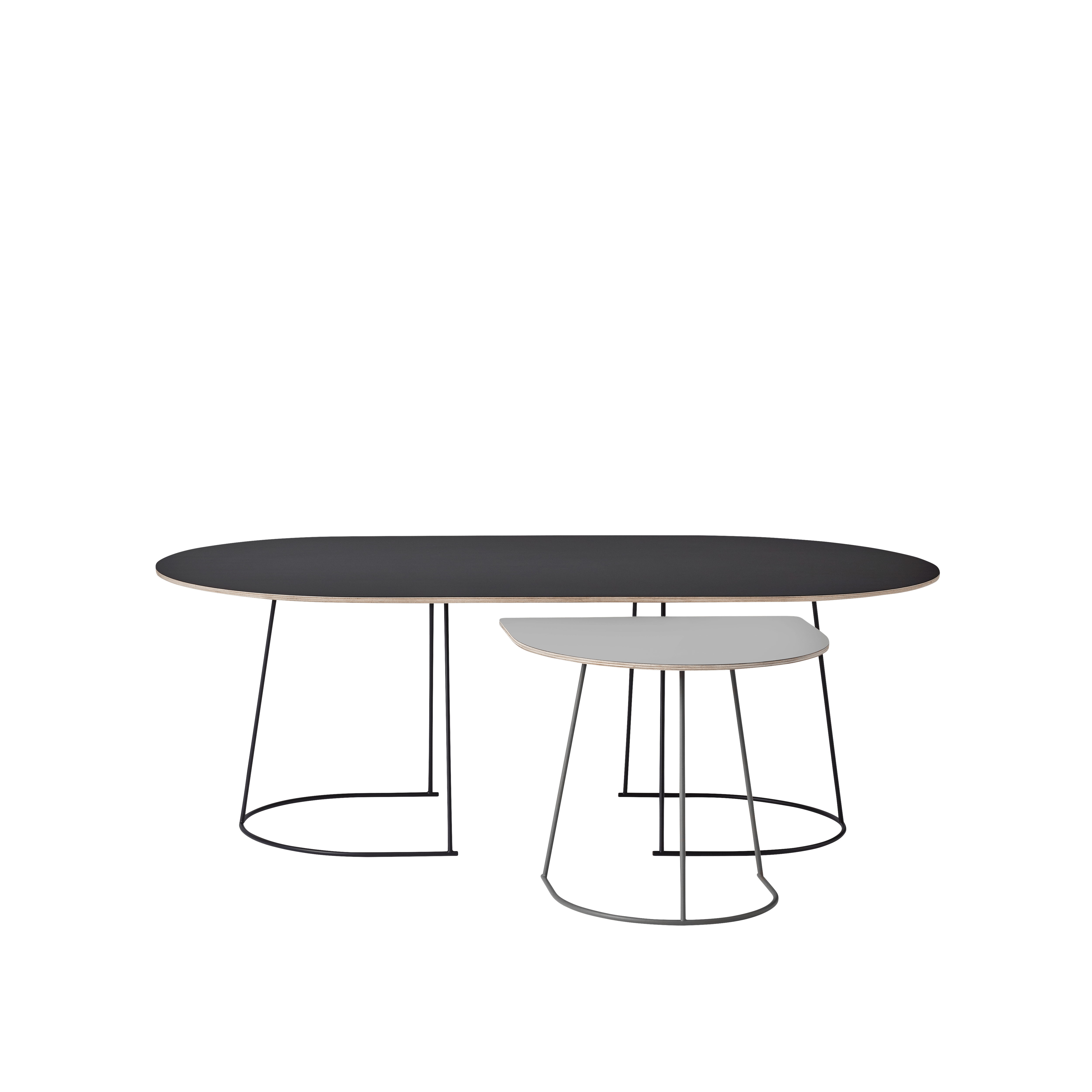 AIRY Side Table in Gray Nanolaminate with Dark Gray Base