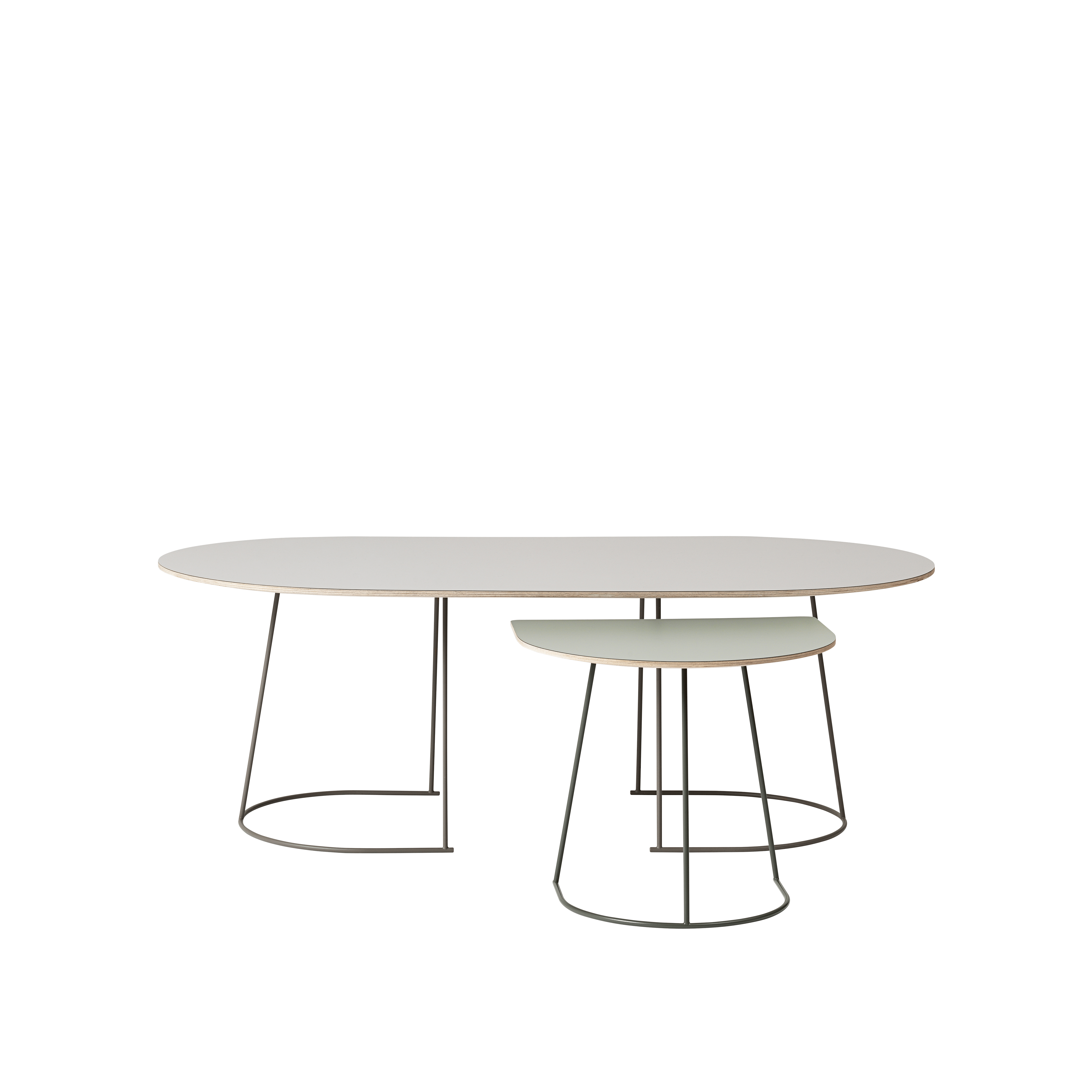 AIRY Side Table in Gray Nanolaminate with Dark Gray Base