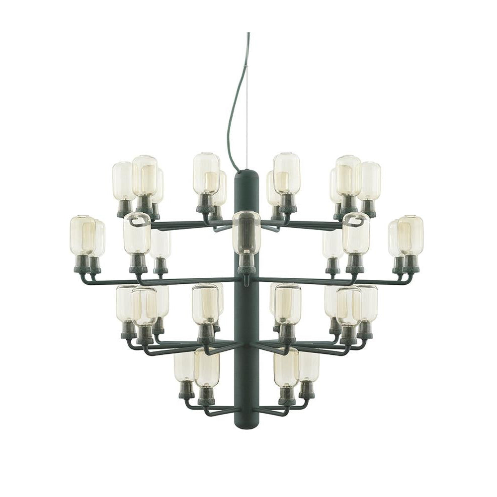 AMP chandelier yellow glass with green marble