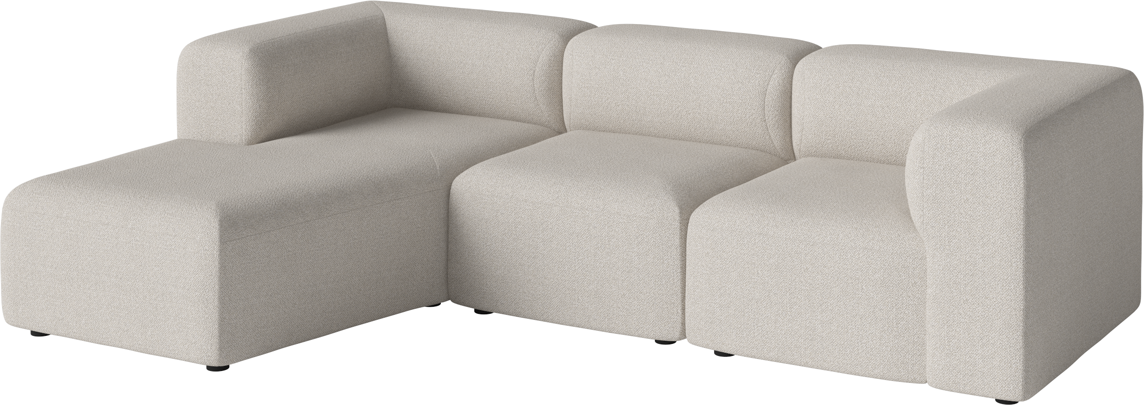 3-person left-sided upholstered angel corner