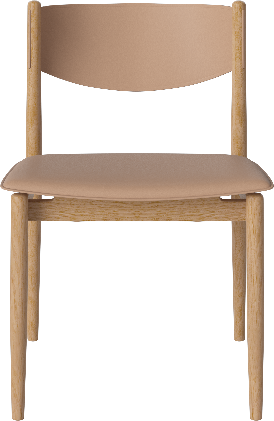 Apelle chair beige leather with an oak base