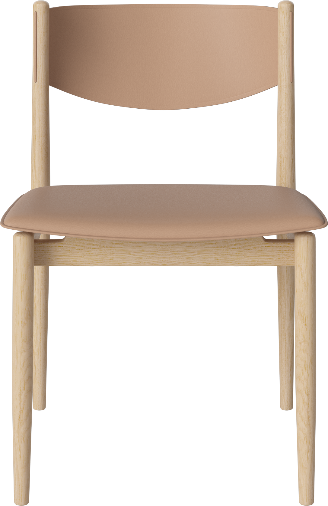 Apelle Chair Beige Leder mit einer weiß getünchten Basis