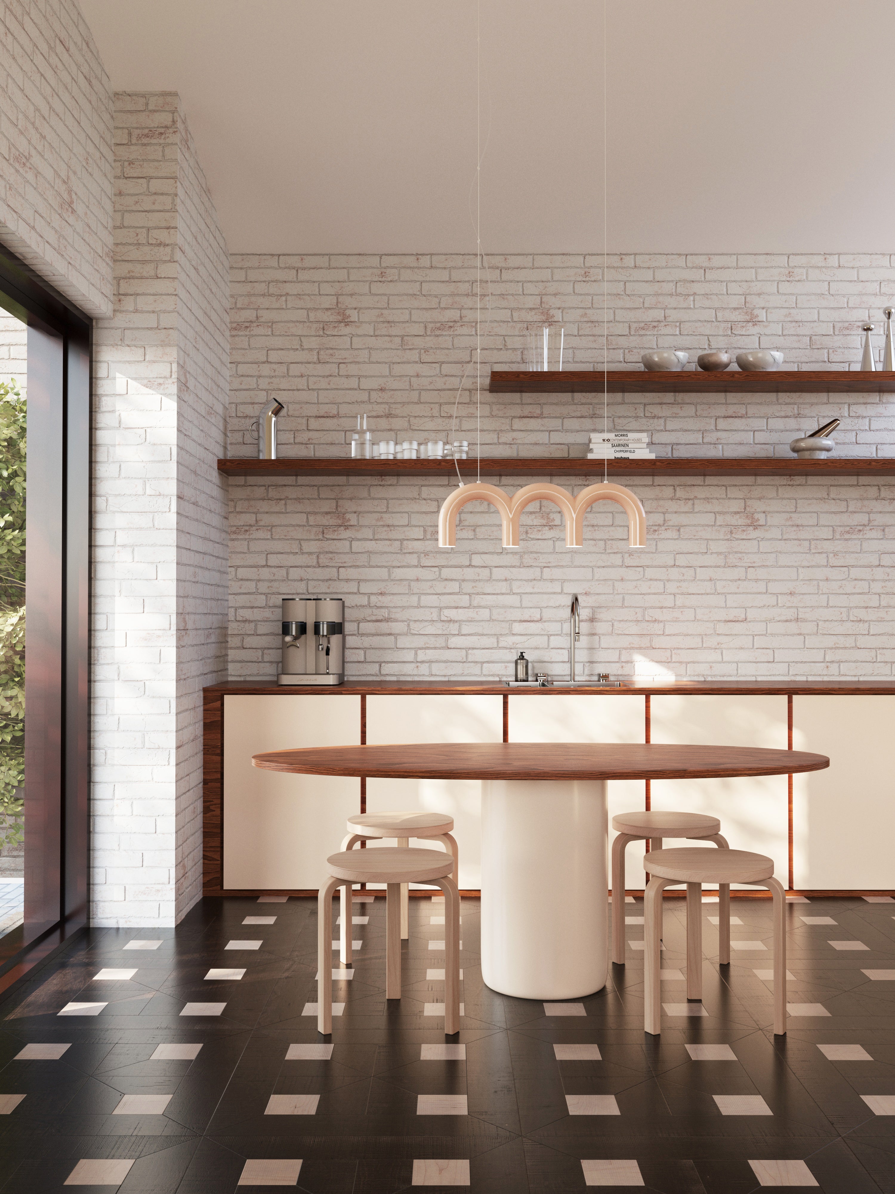 Pendelleuchte ARCH TRIPLETTE beige