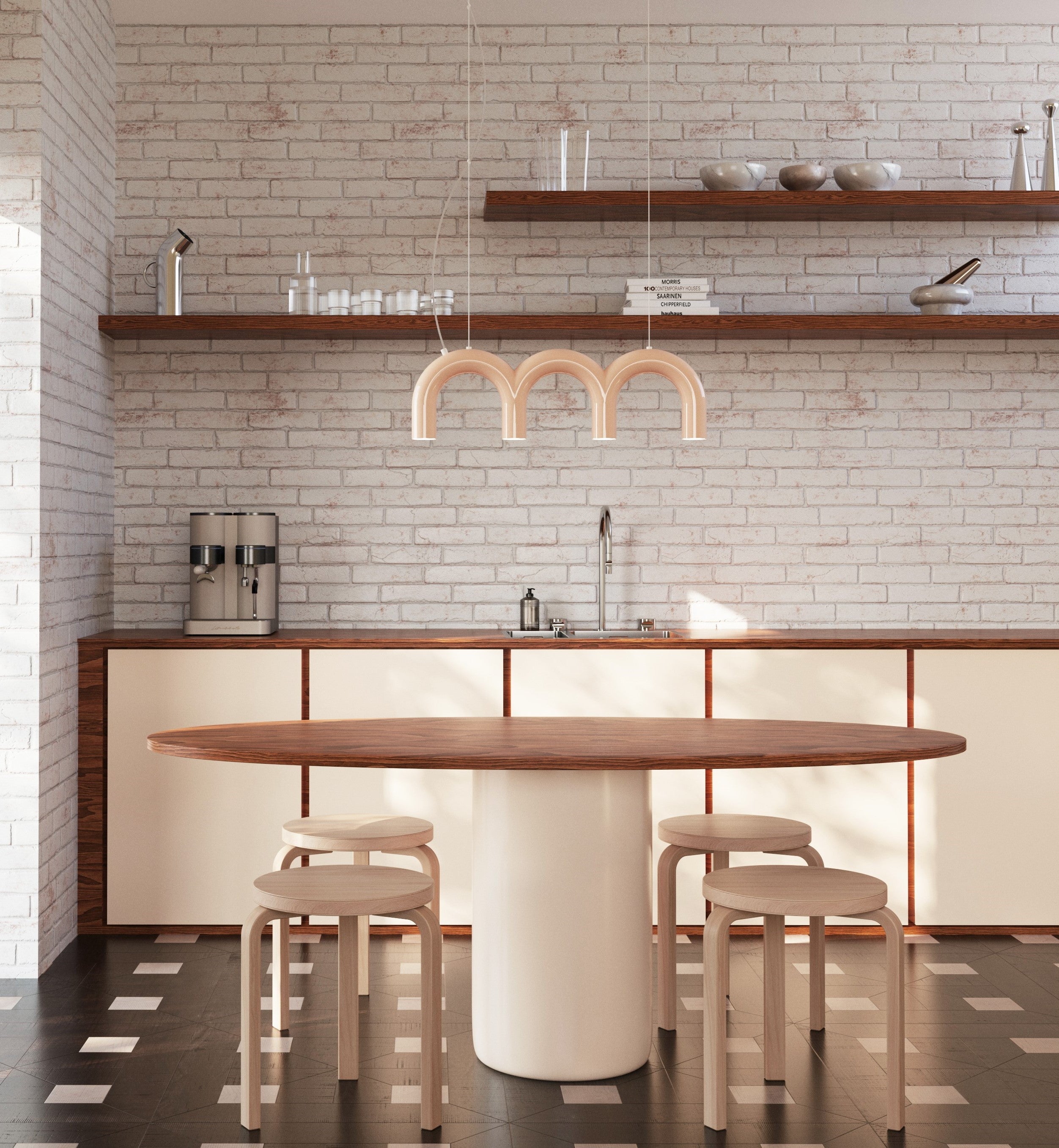 Pendelleuchte ARCH TRIPLETTE beige