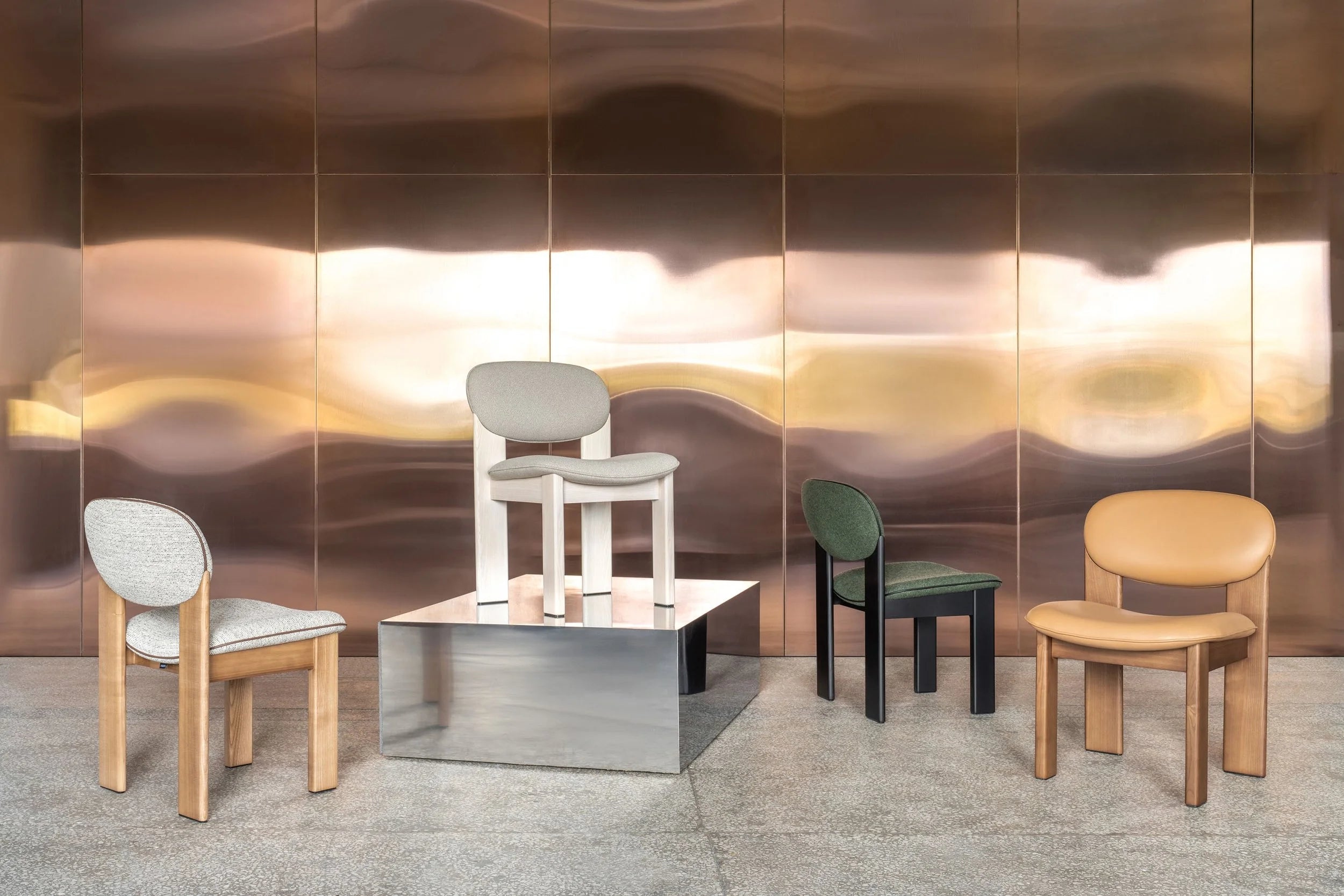 Upholstered ARCHIPEN Chair with Black Ash Base