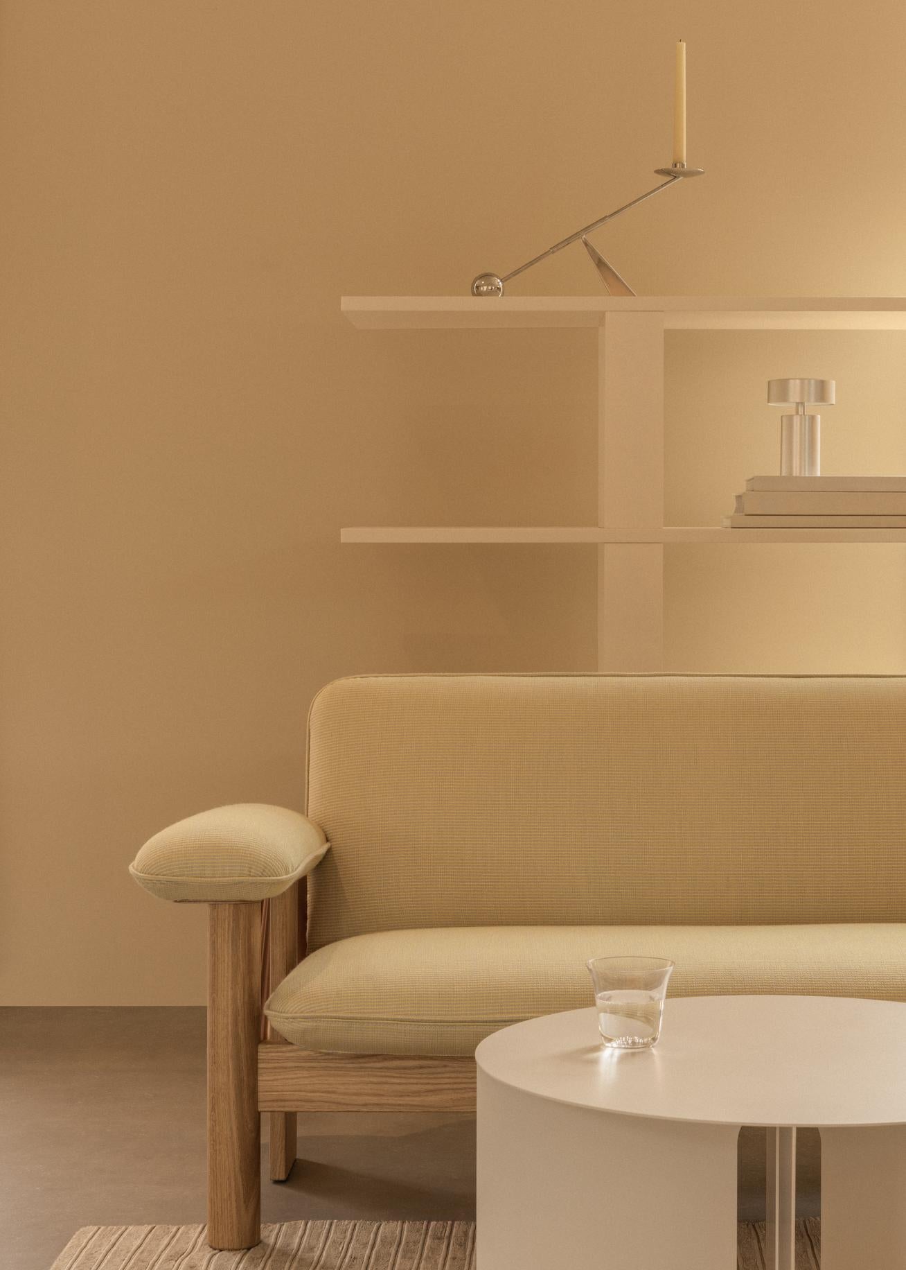 BRASILIA Sofa in Beige with Oak Base