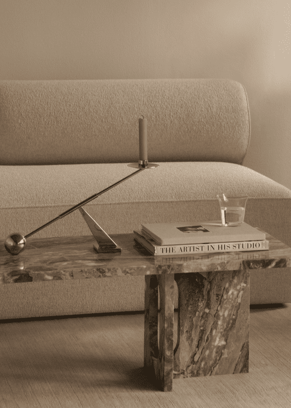 Couchtisch ANDROGYNE grauer Marmor