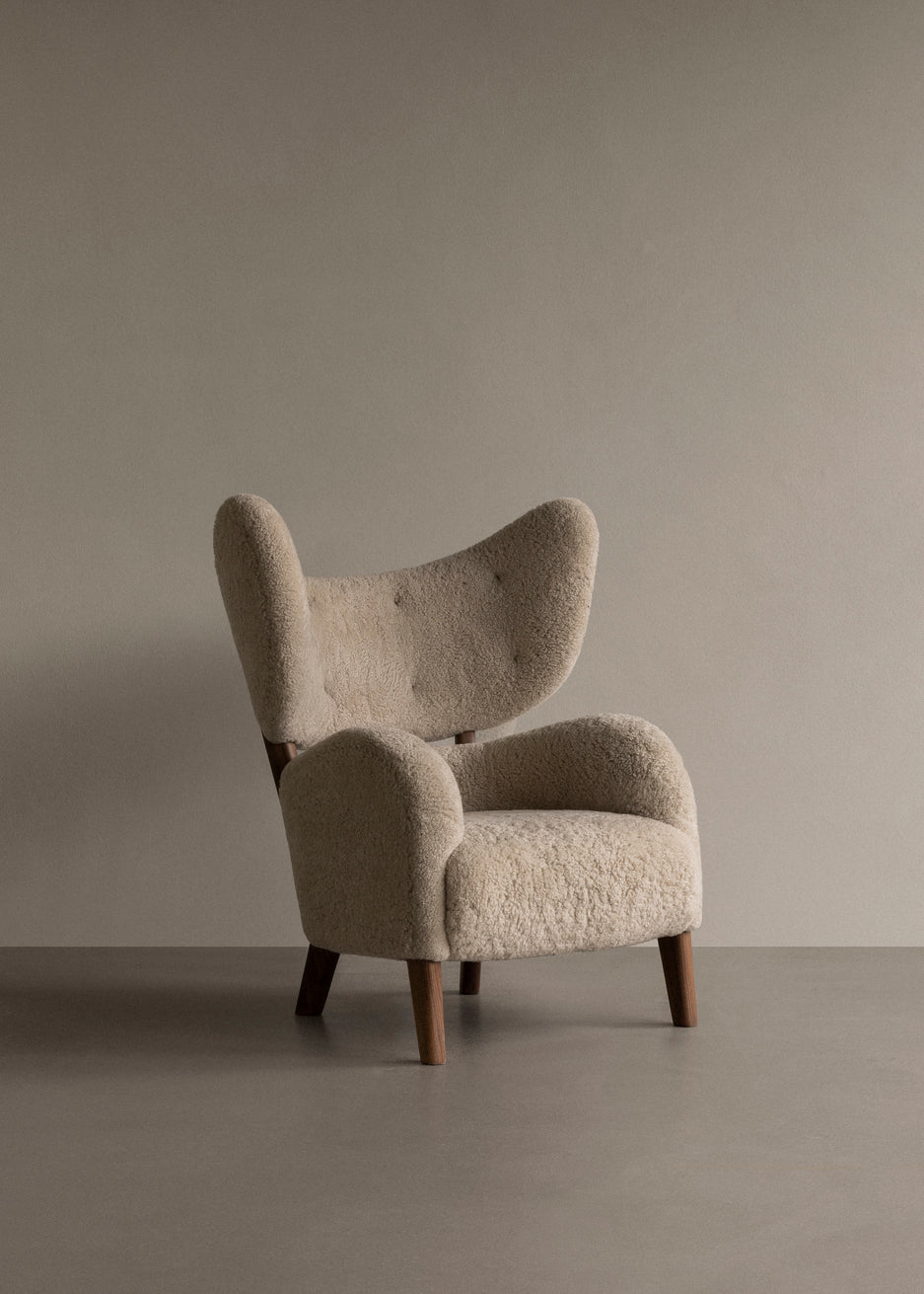 Fotel MY OWN CHAIR skóra owcza z dębową podstawą
