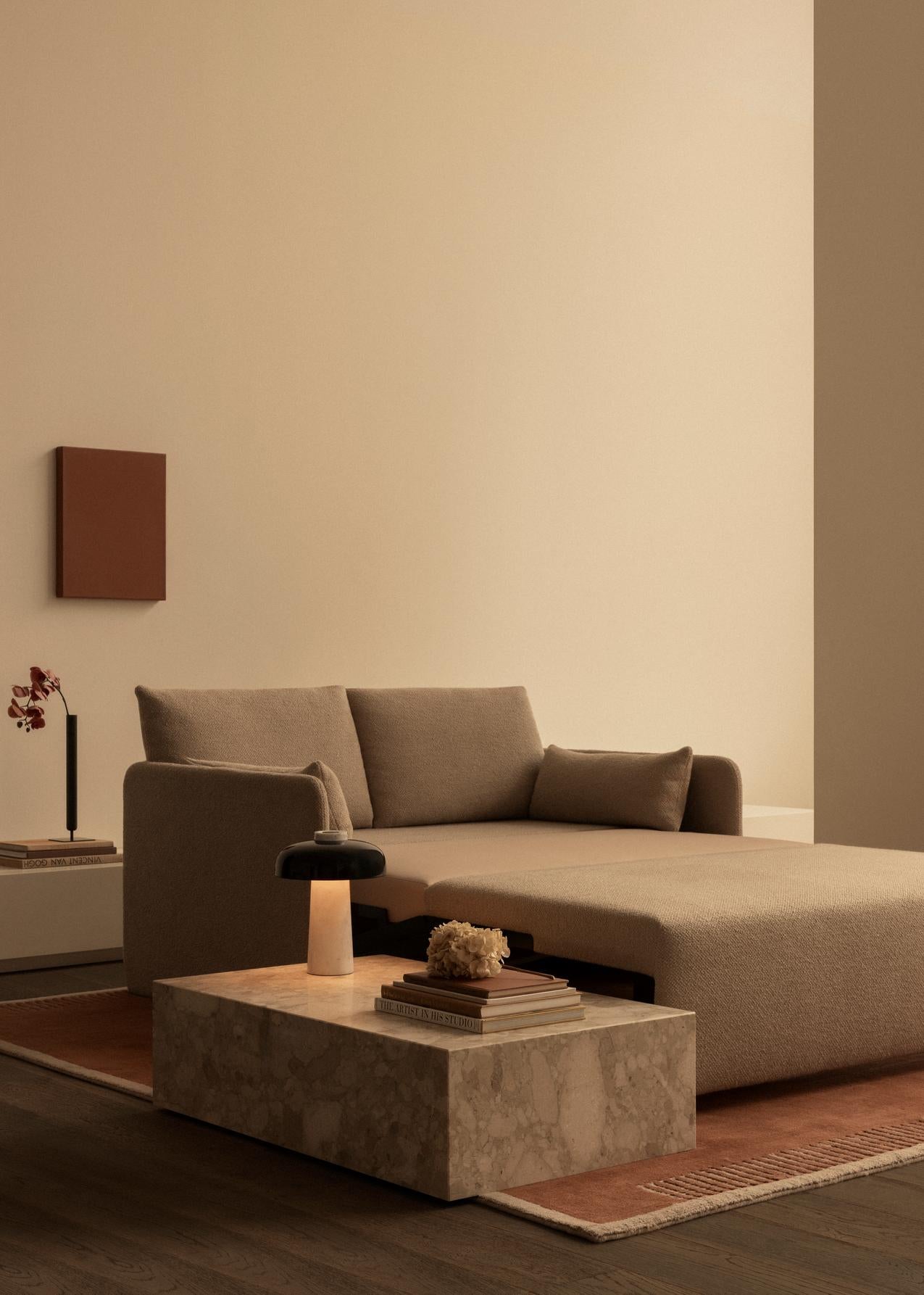 Sofa with sleeping function 3-seater light beige [Julia]