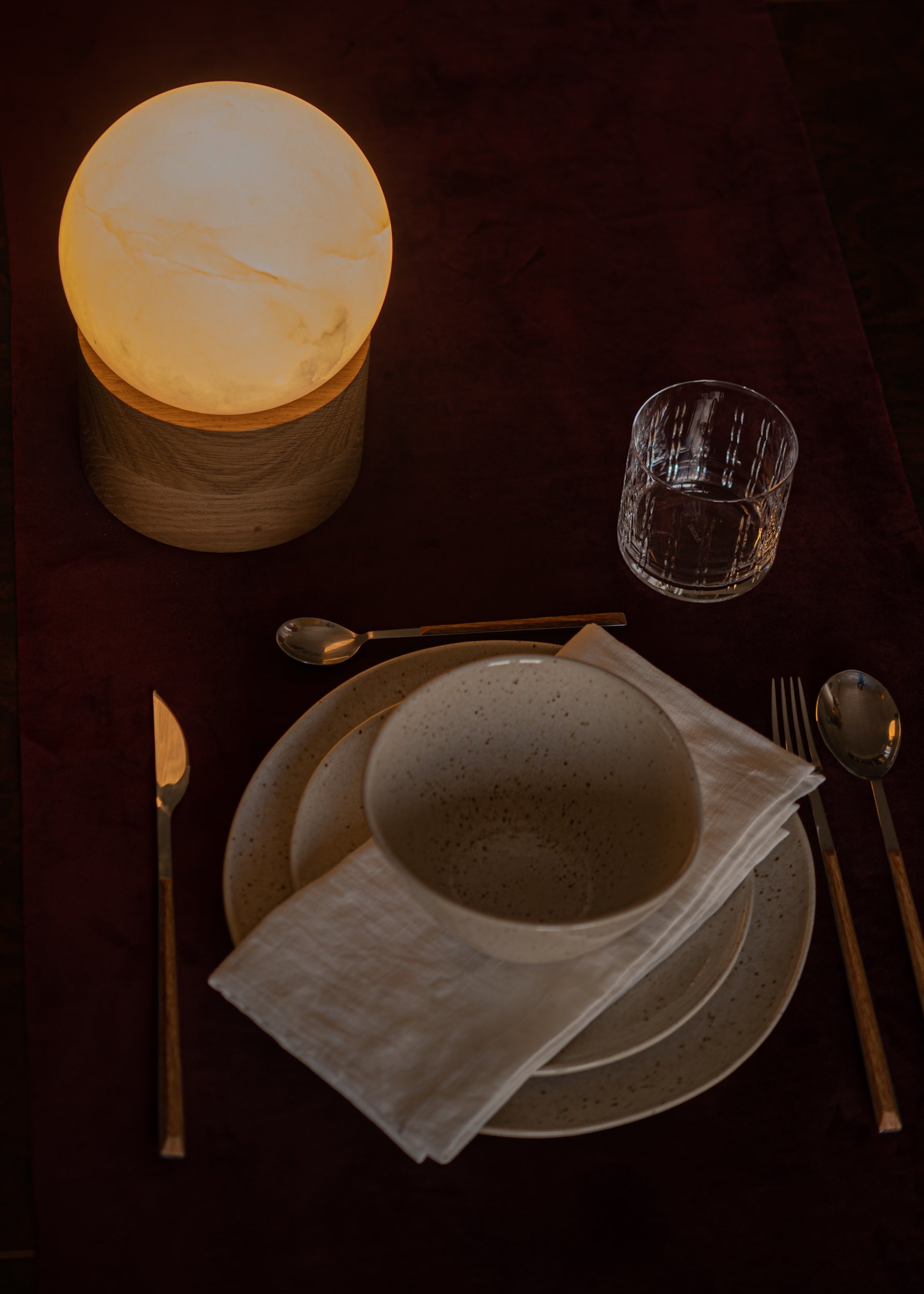 Tragbare Lampe AUGURISTO weißer Alabaster