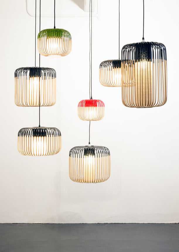 Bamboo hanging lamp red