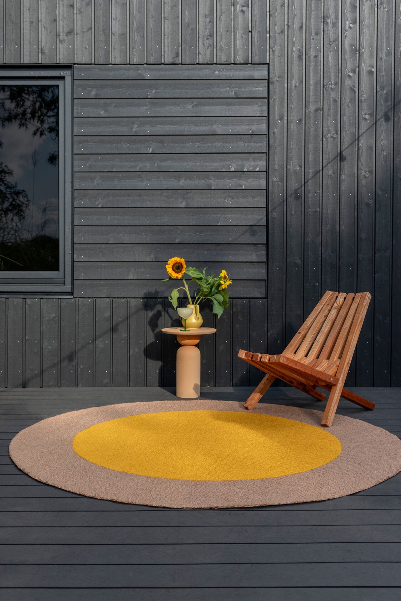 External rug Festival Round Yellow