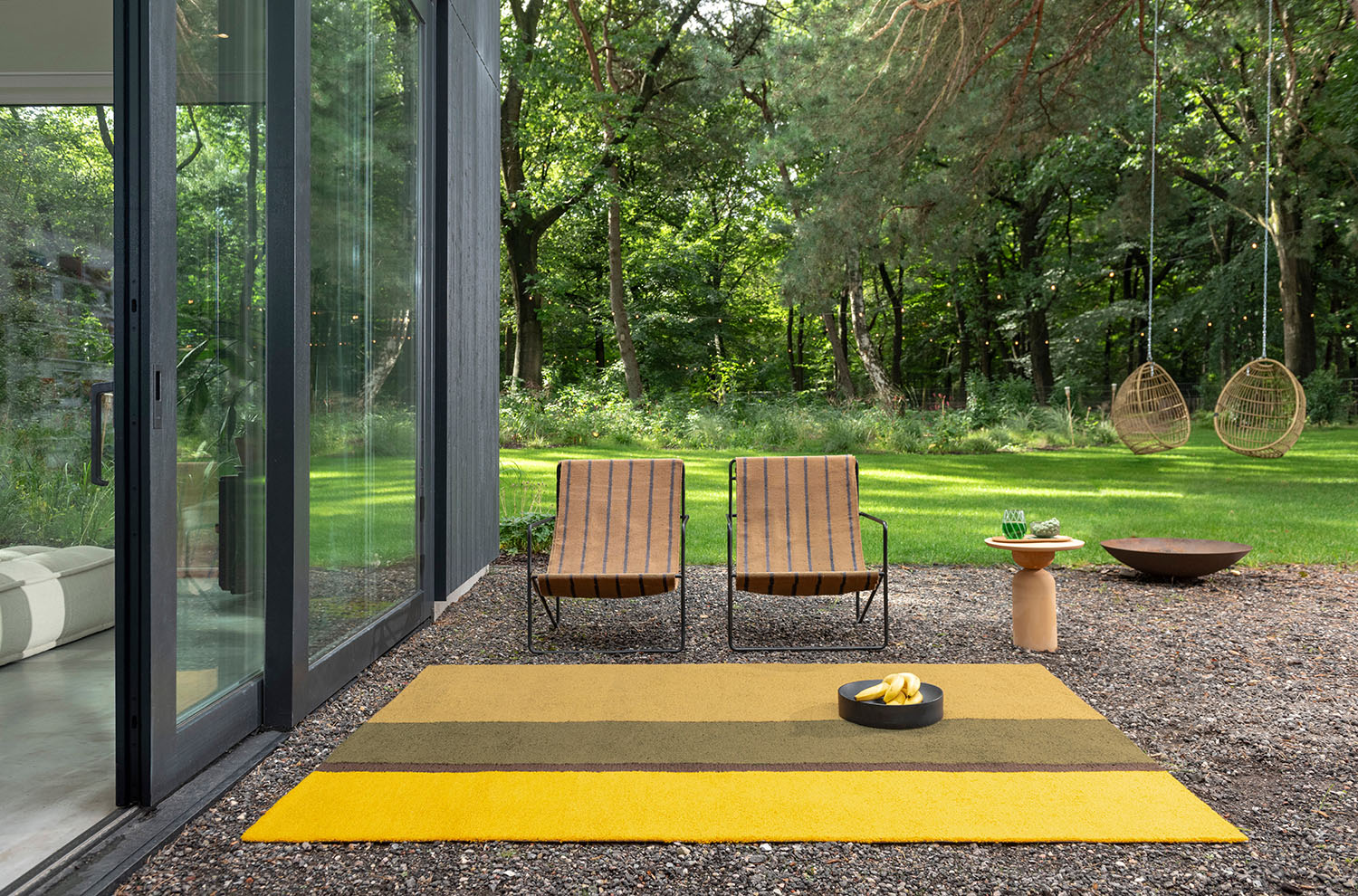 Outdoor rug Festival Stripe green-yellow