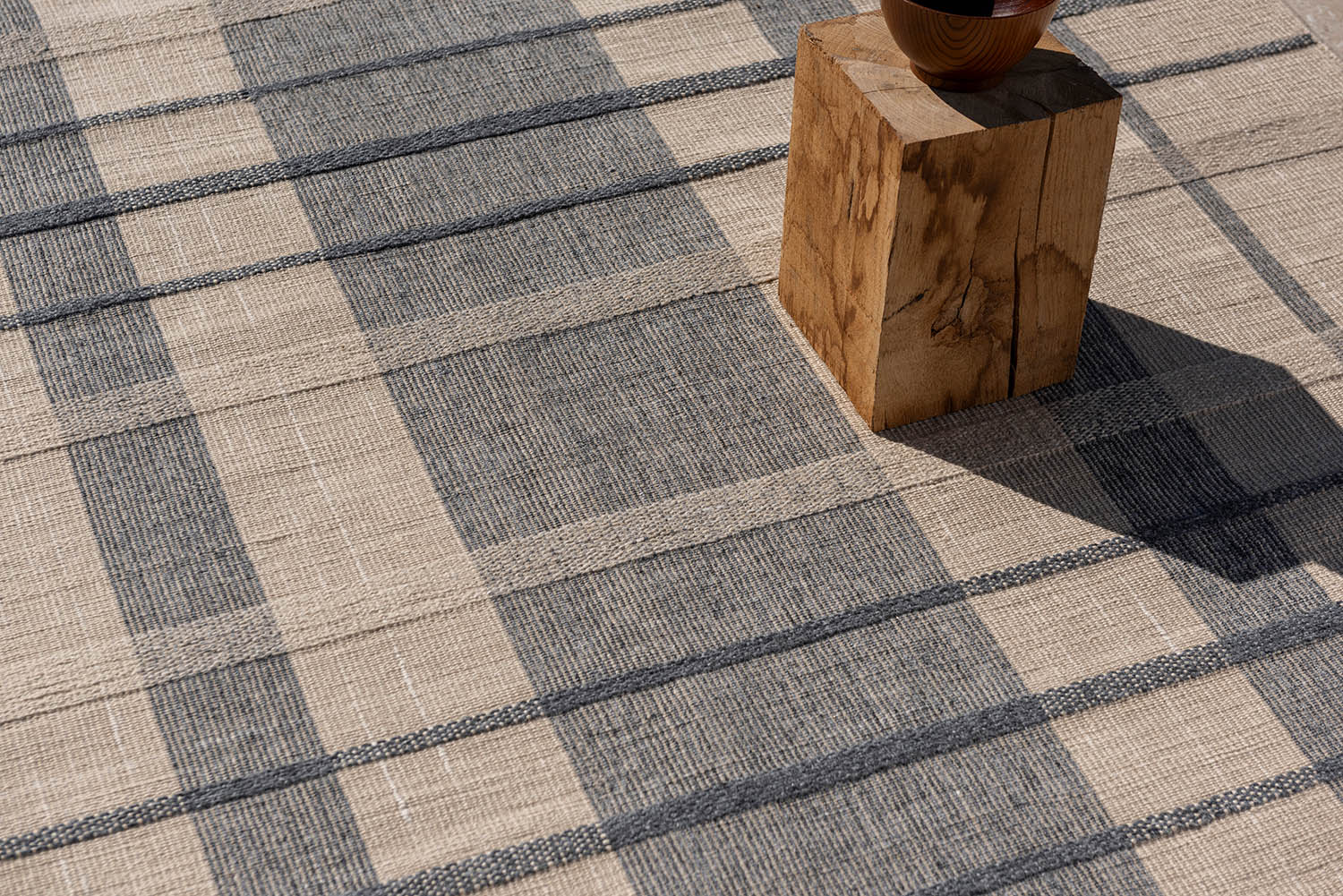 Outdoor rug Zona Block Stripe & Check Blue-Bega