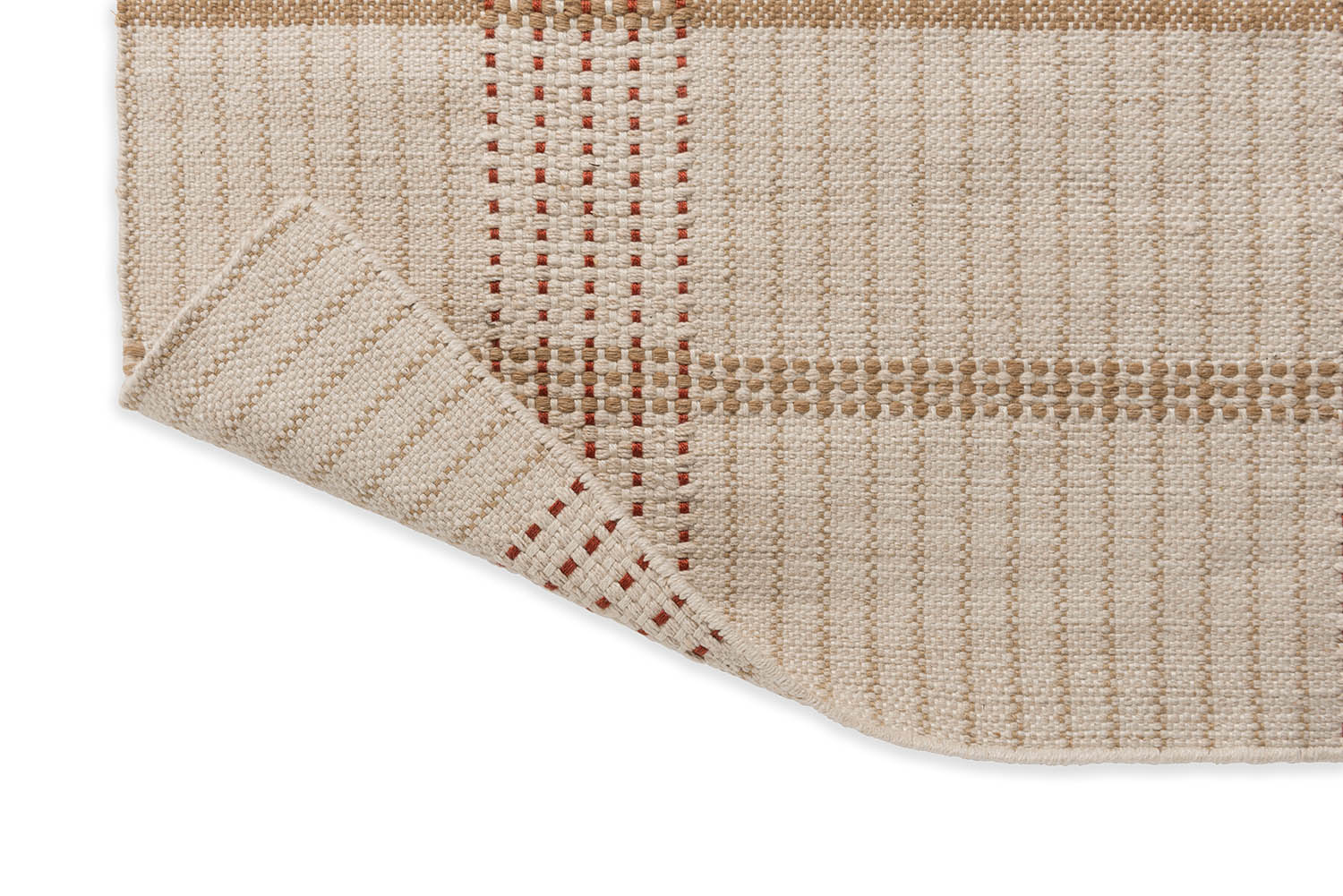 Outdoor rug of stitch beige-orange