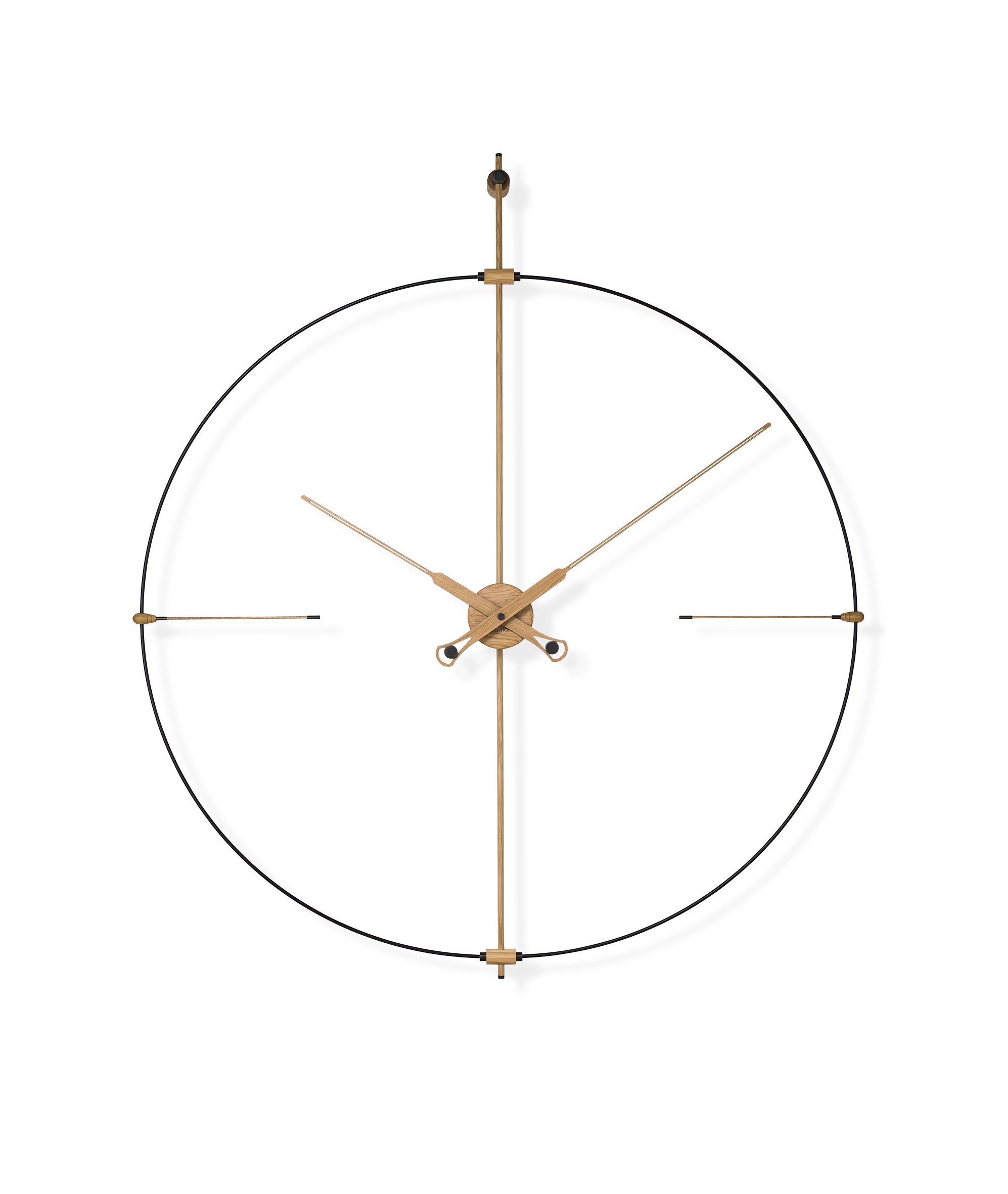 Wanduhr BILBAO PREMIUM aus Eichenholz mit Schwarz