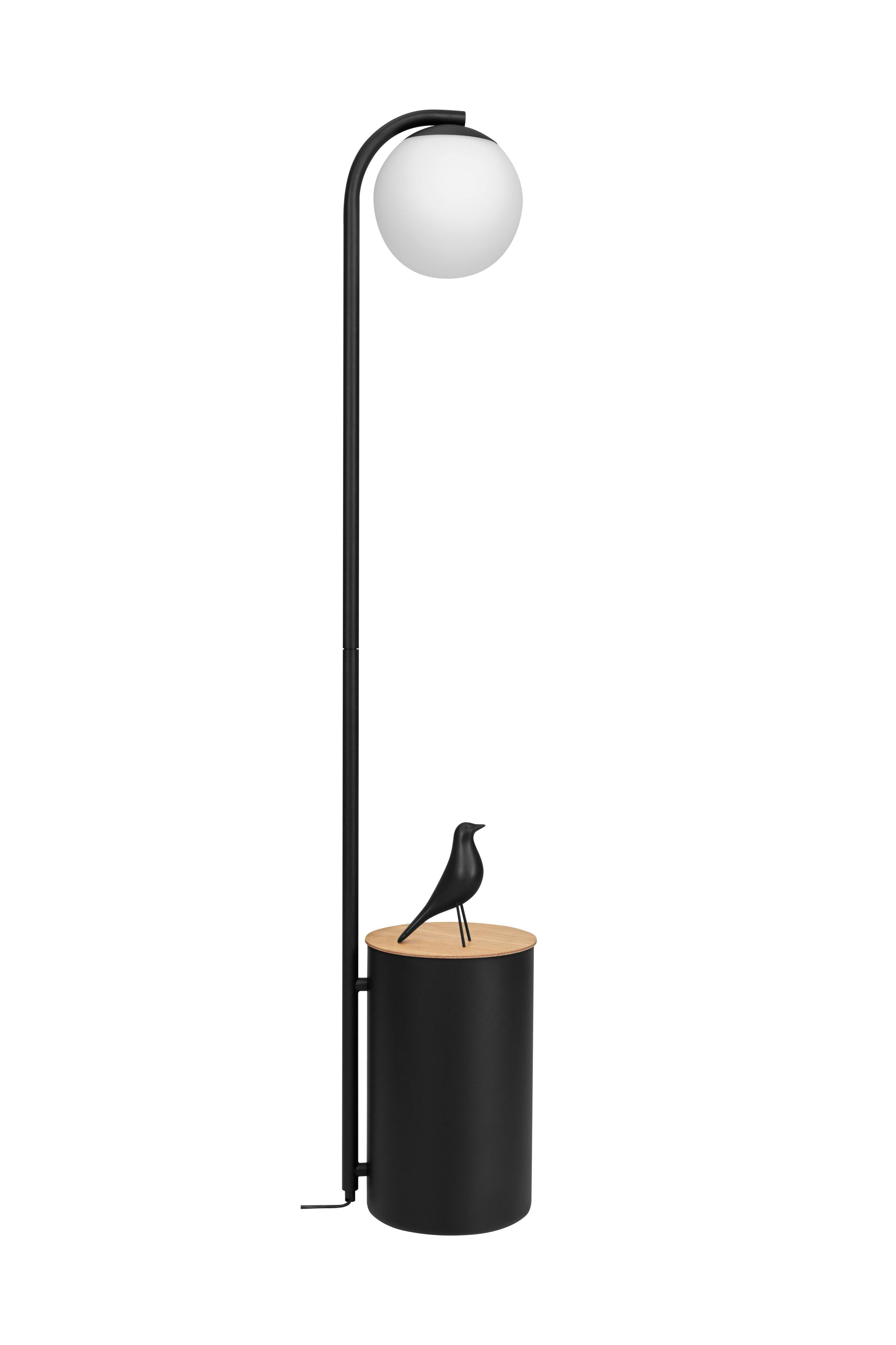 BOTANICA DECO XL black floor lamp with table