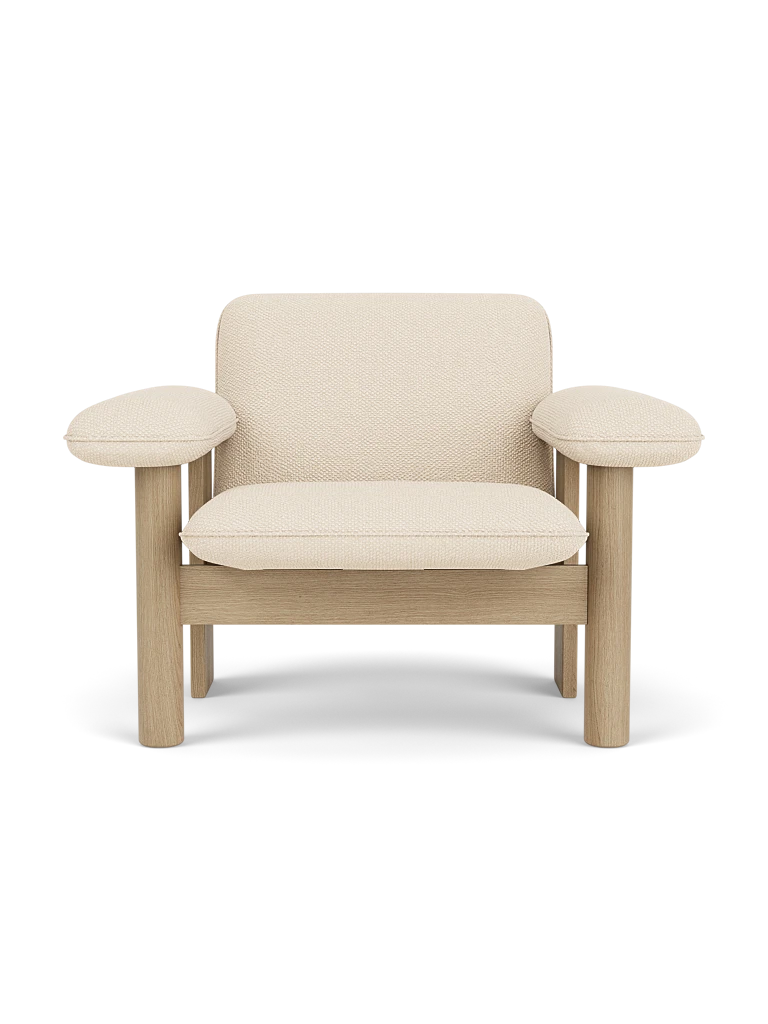 Sessel BRASILIA creme mit Eichenbasis