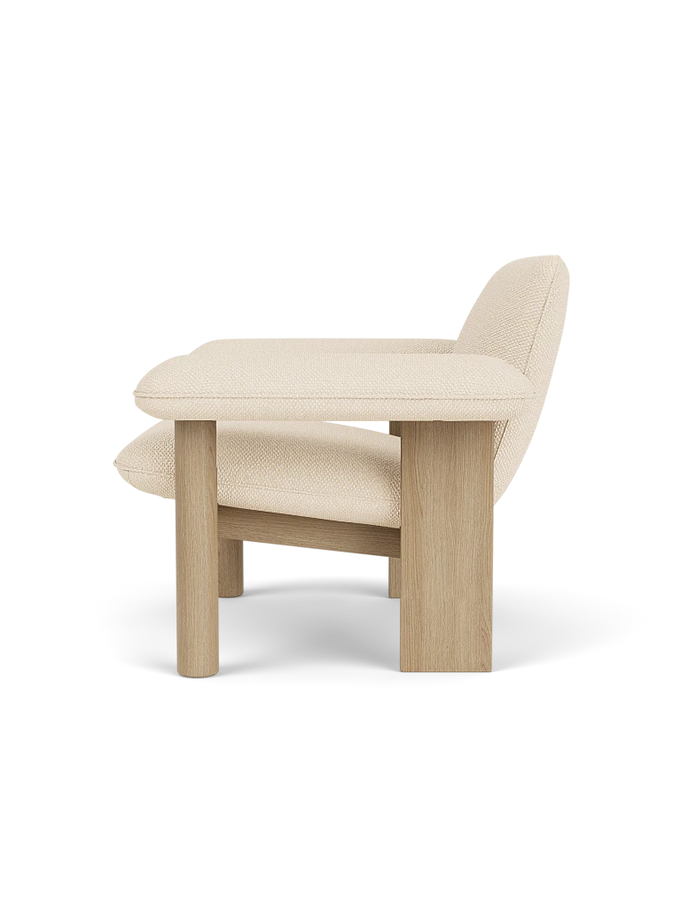 Sessel BRASILIA creme mit Eichenbasis