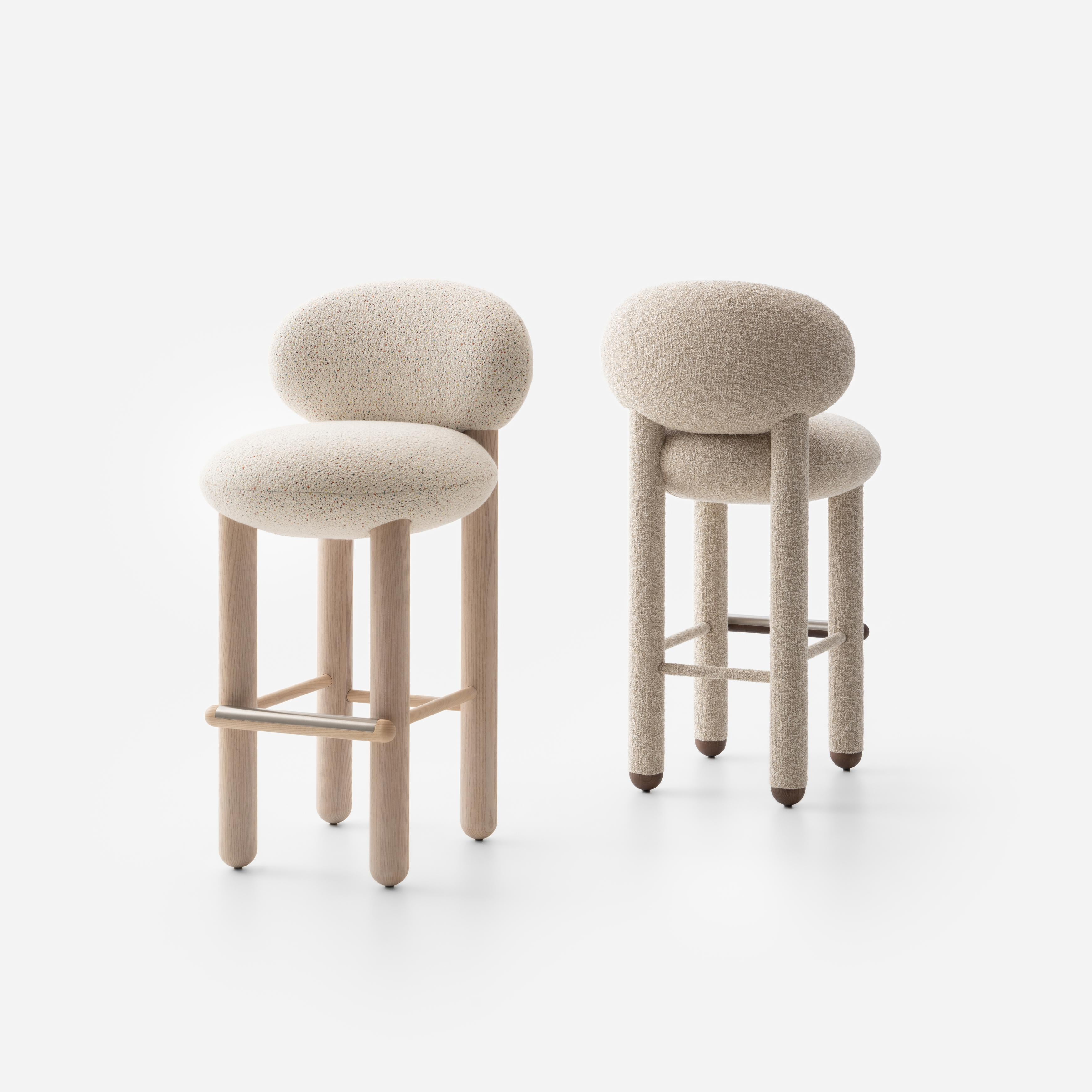 Barhocker FLOCK CS2 gepolstert mit Holzgestell