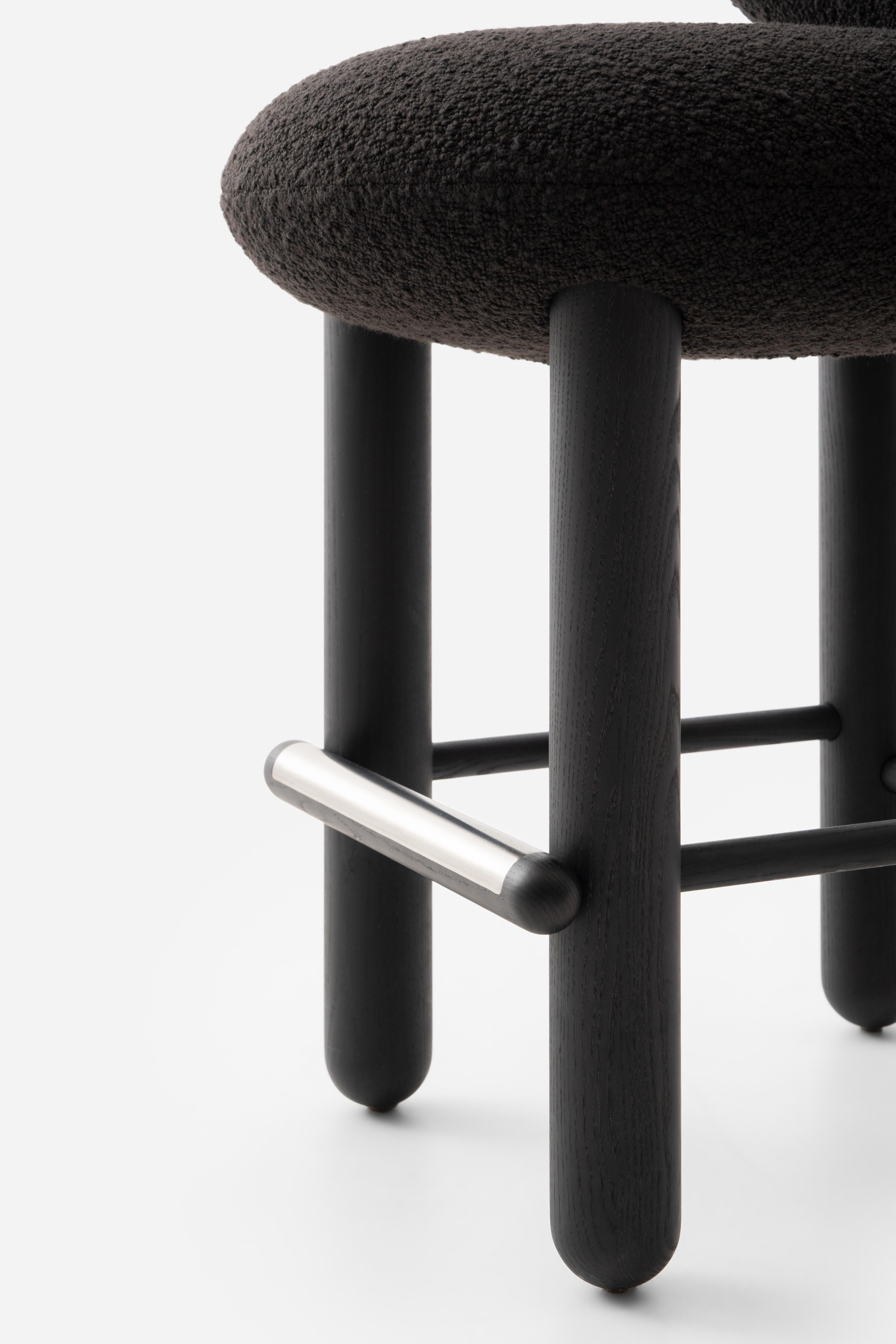 Barhocker FLOCK CS2 gepolstert mit Holzgestell