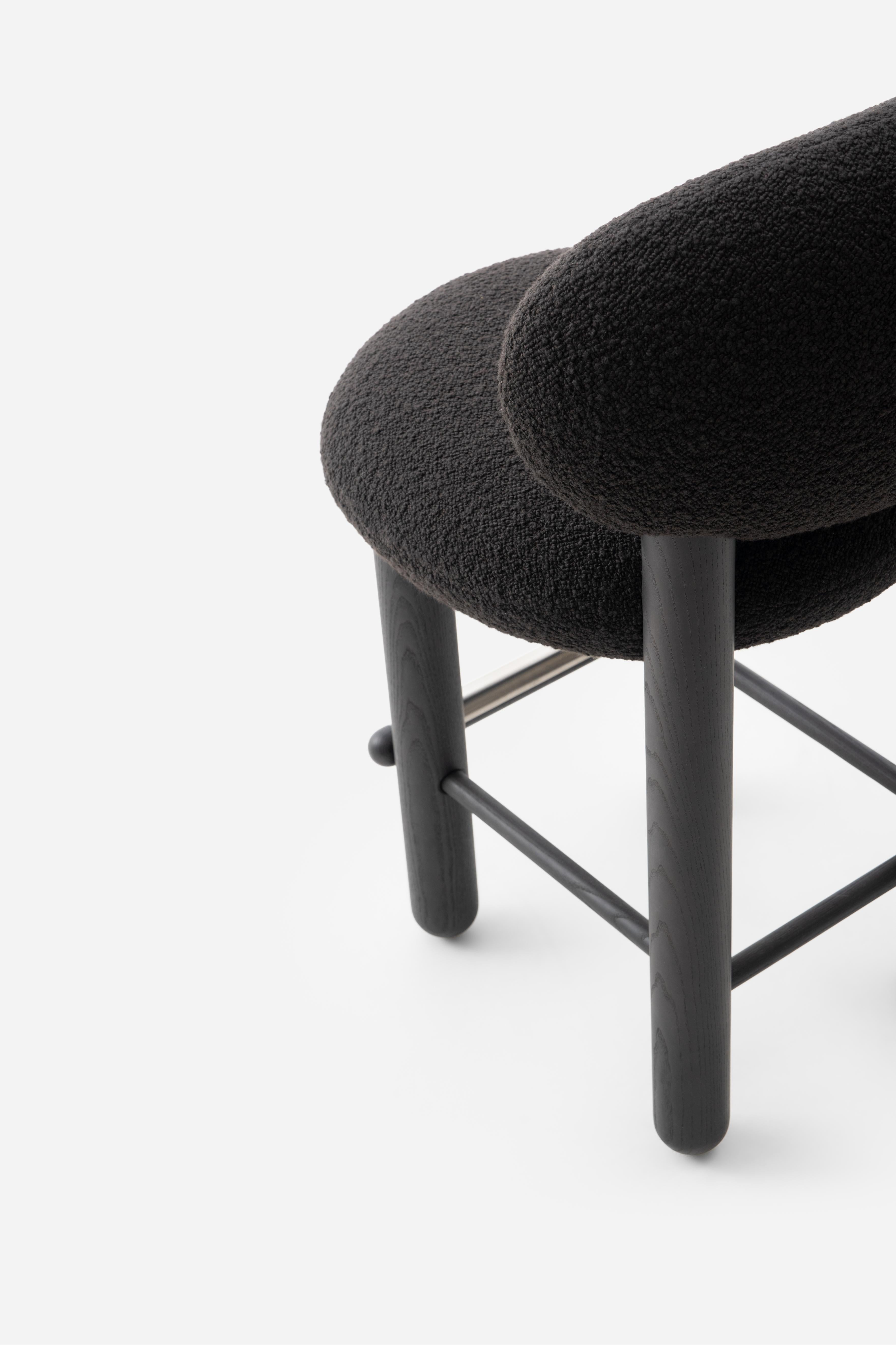 Barhocker FLOCK CS2 gepolstert mit Holzgestell