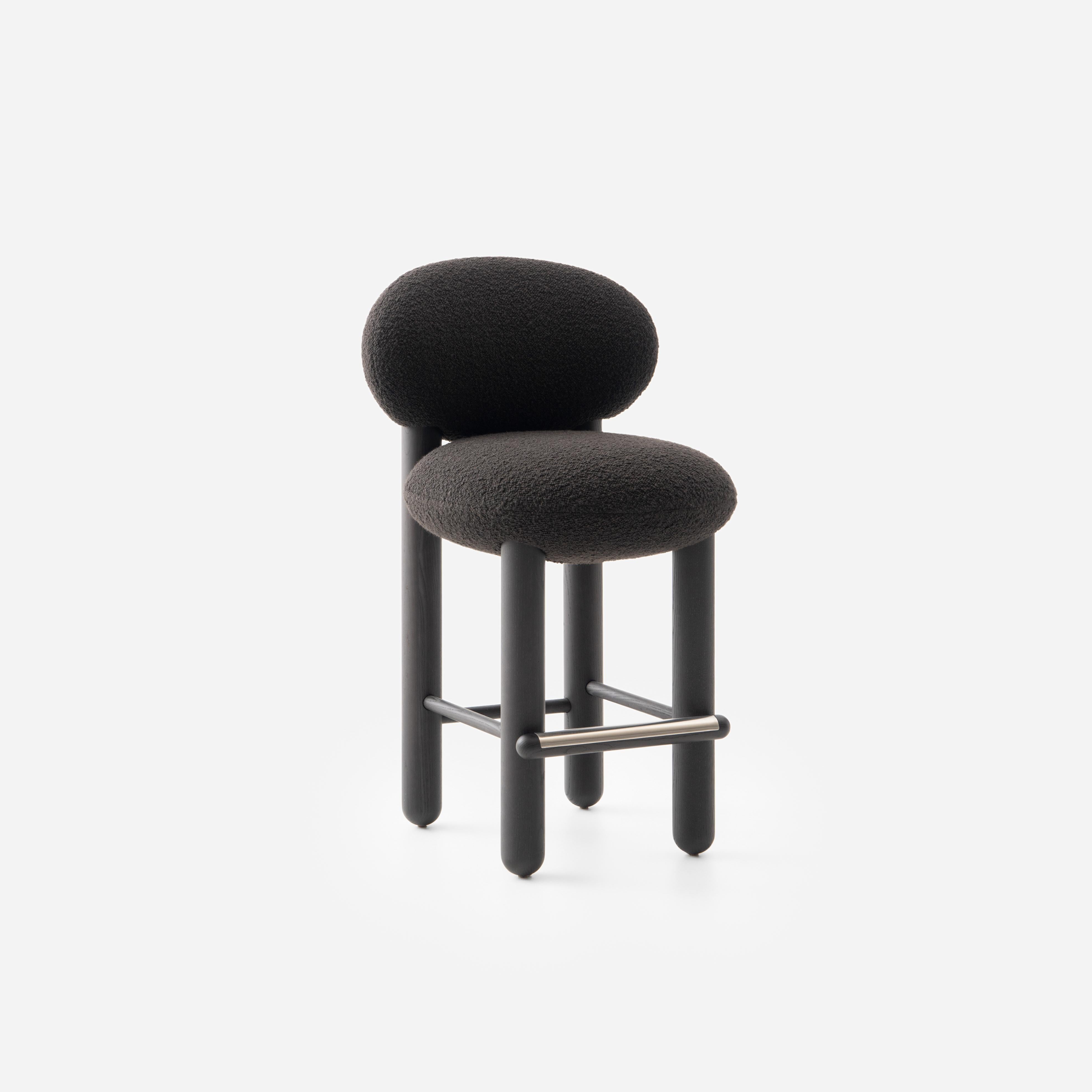 Barhocker FLOCK CS2 gepolstert mit Holzgestell