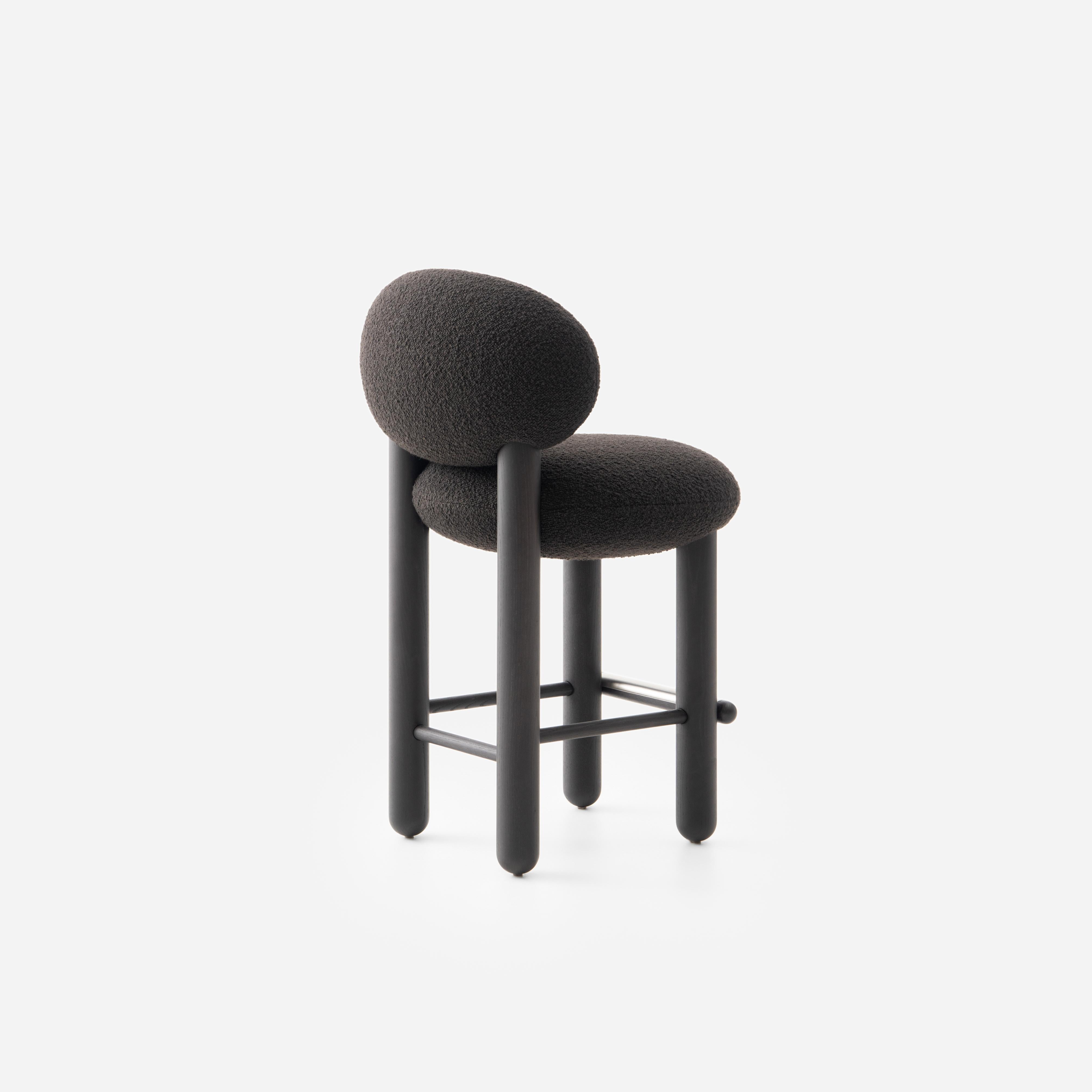 Barhocker FLOCK CS2 gepolstert mit Holzgestell