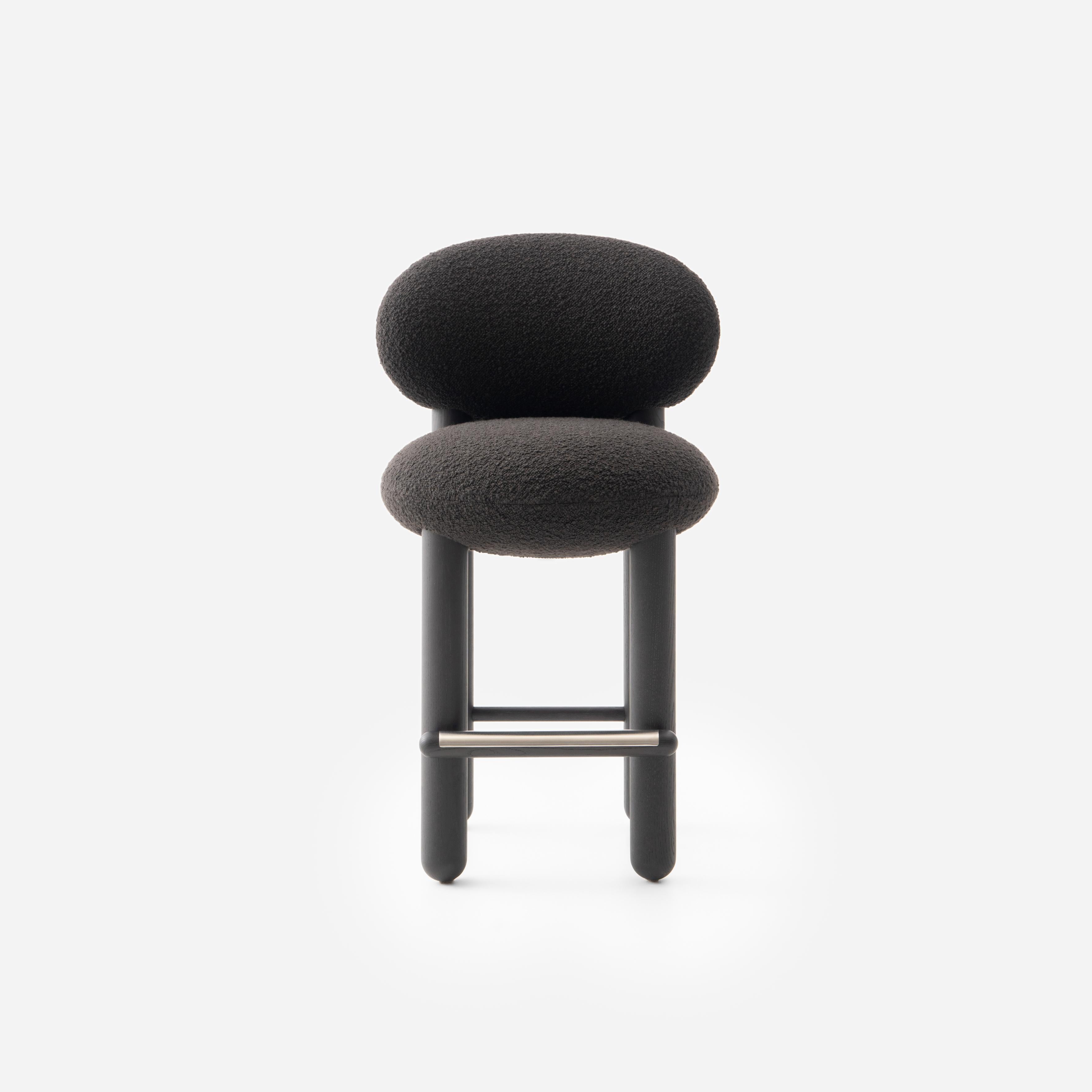 Barhocker FLOCK CS2 gepolstert mit Holzgestell