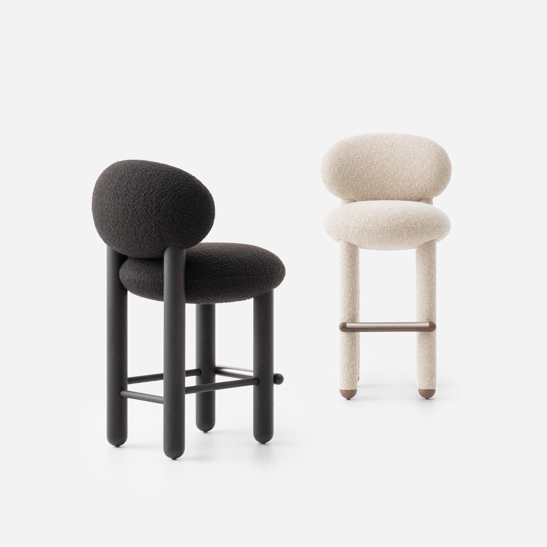 Barhocker FLOCK CS2 gepolstert mit Holzgestell