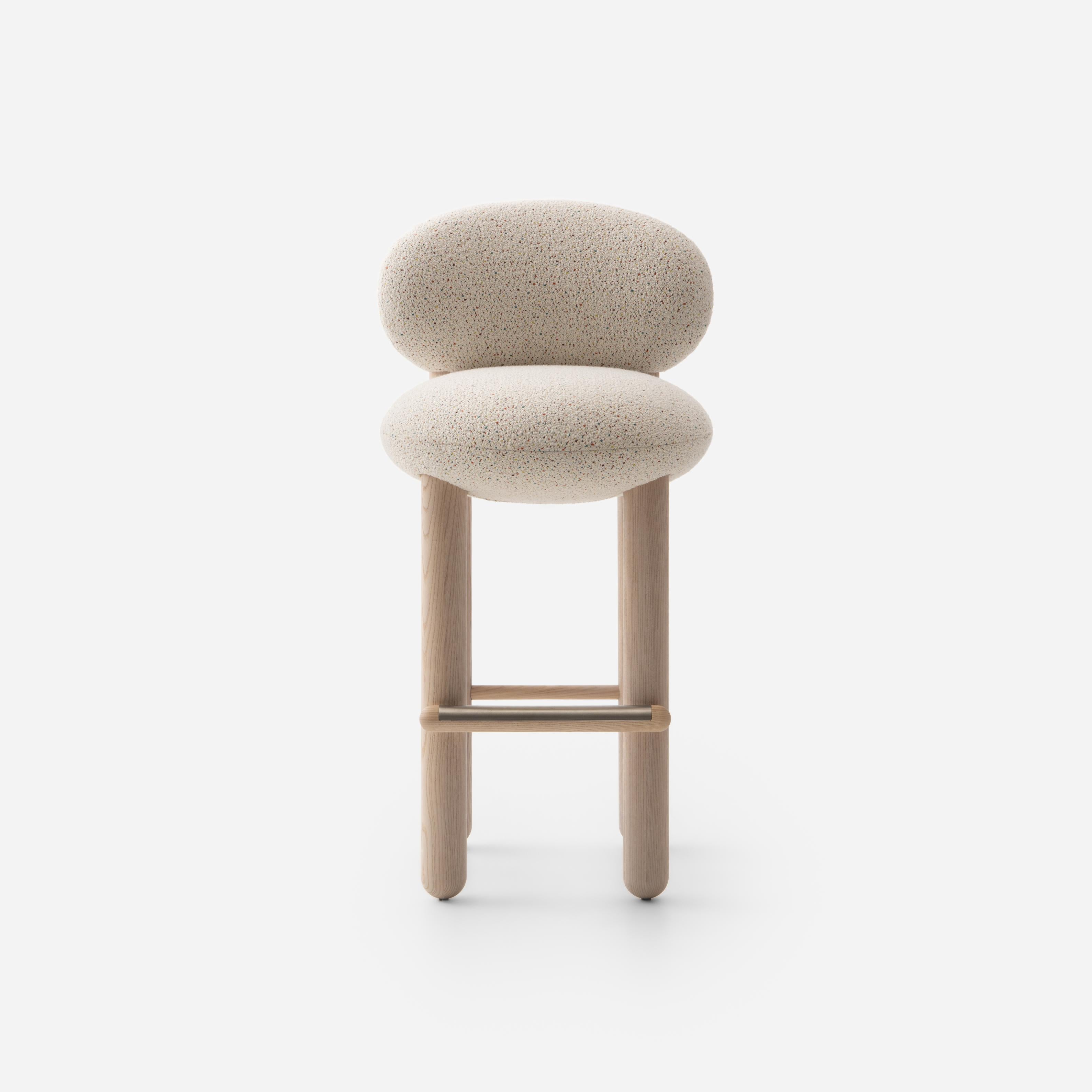 Barhocker FLOCK CS2 gepolstert mit Holzgestell