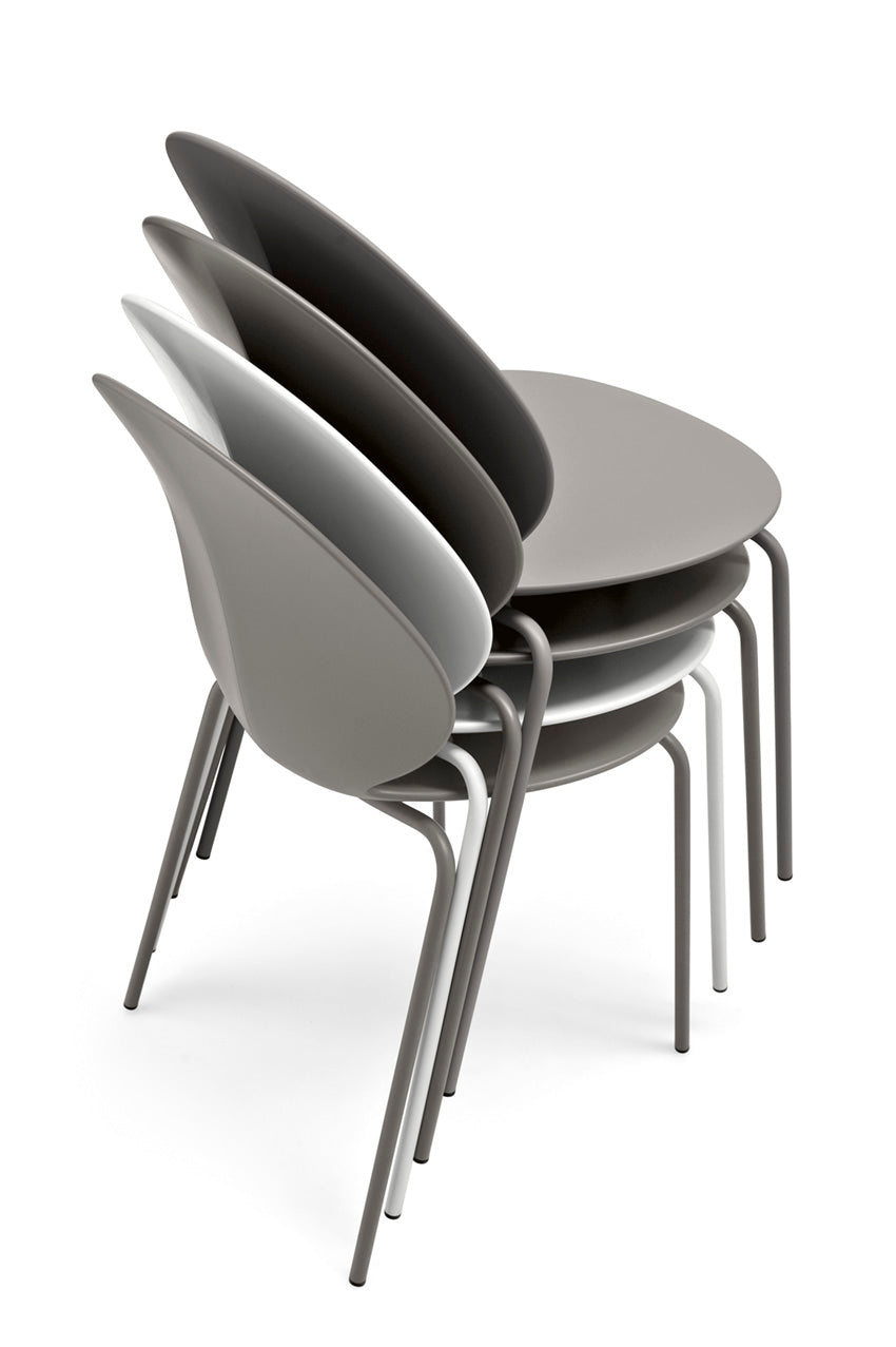 BASIL chair taupe seat with taupe metal base