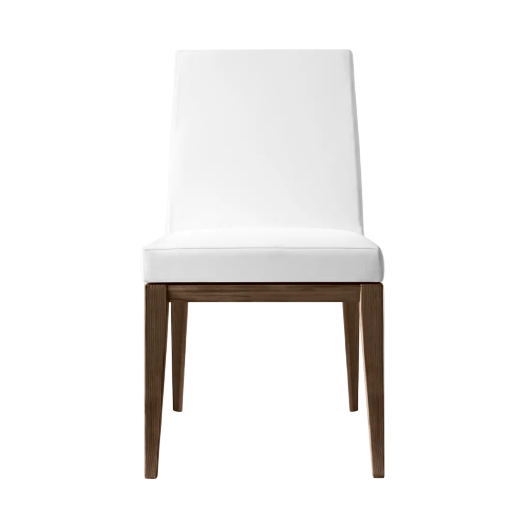 BESS LOW upholstered chair with a dark wooden base