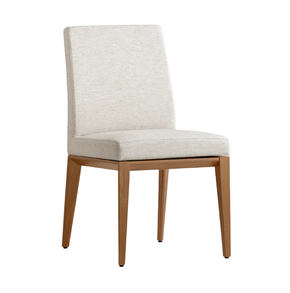 BESS LOW upholstered chair with walnut base