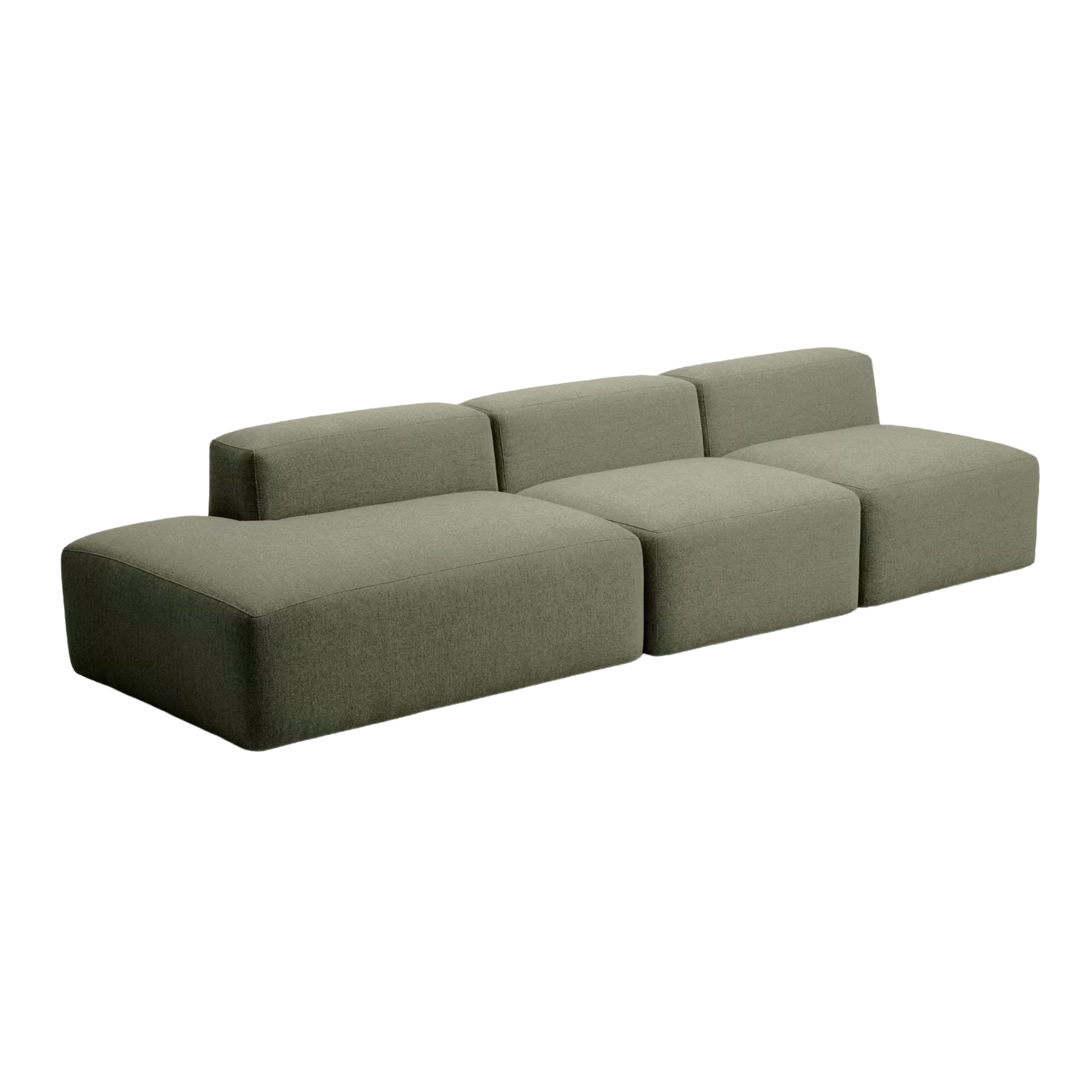 Sofa 3-osobowa lewostronna BLOK ciemnozielony szenil