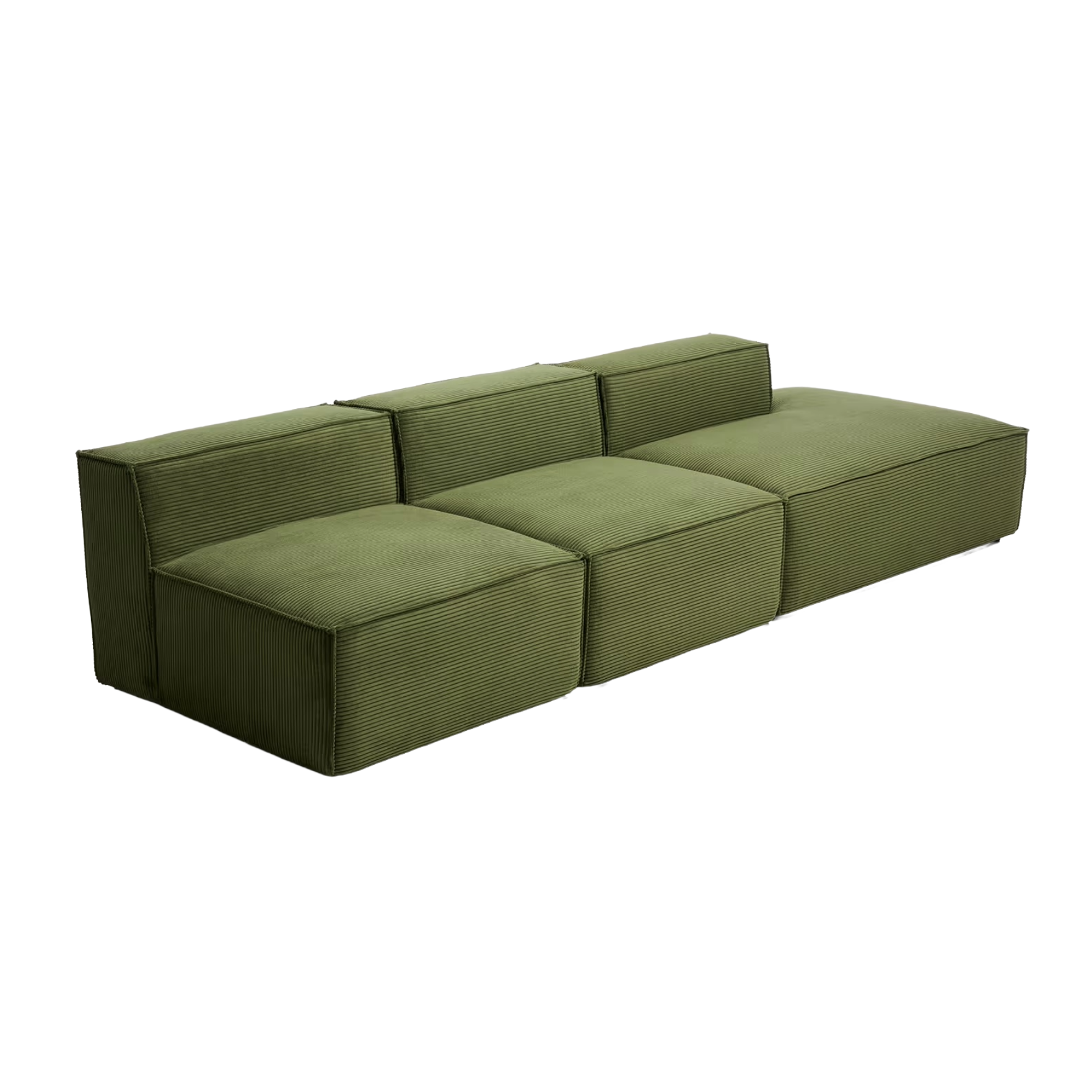 Sofa 3-osobowa prawostronna BLOK zielony sztruks