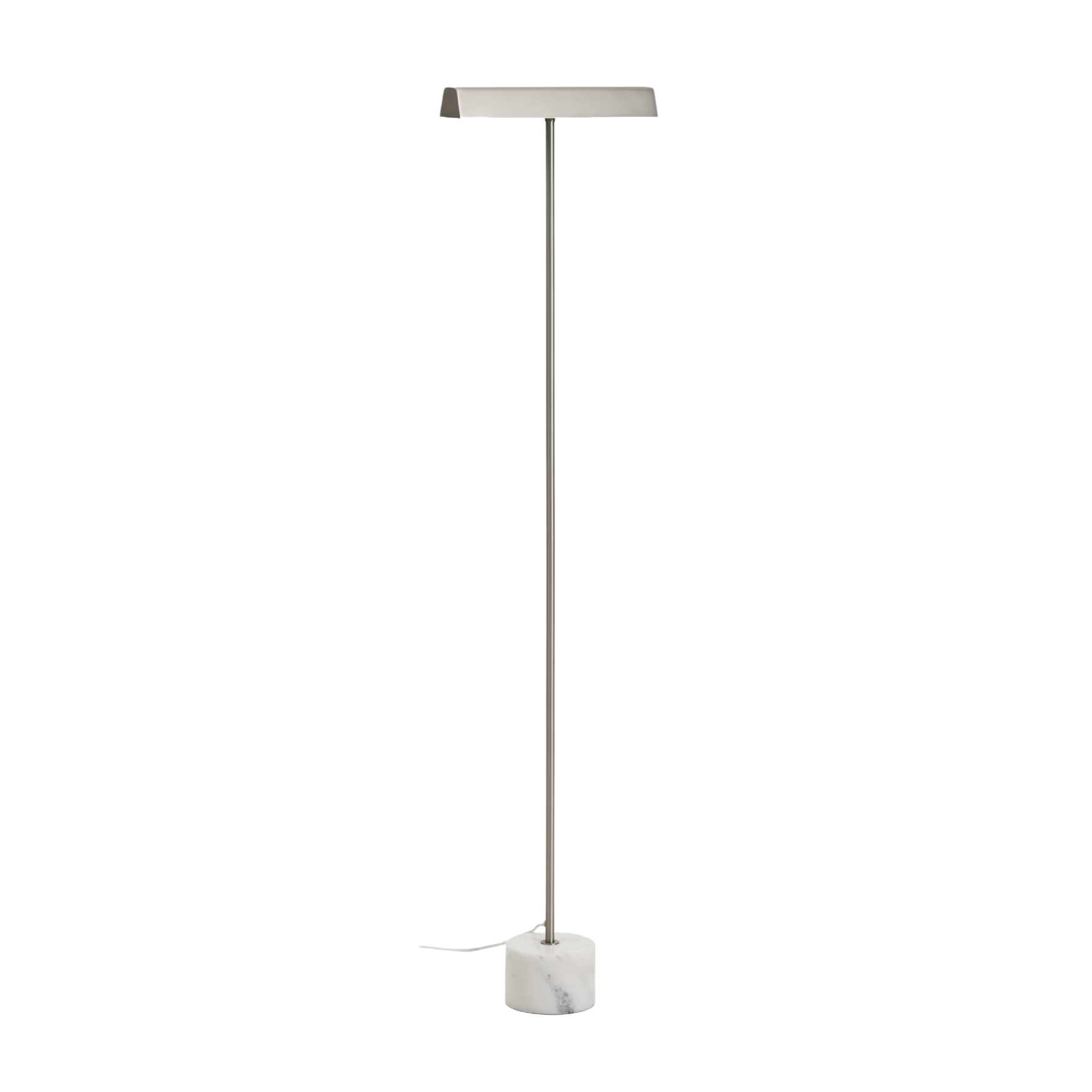 Lampa podłogowa LYNOR srebrny z białą marmurową podstawą