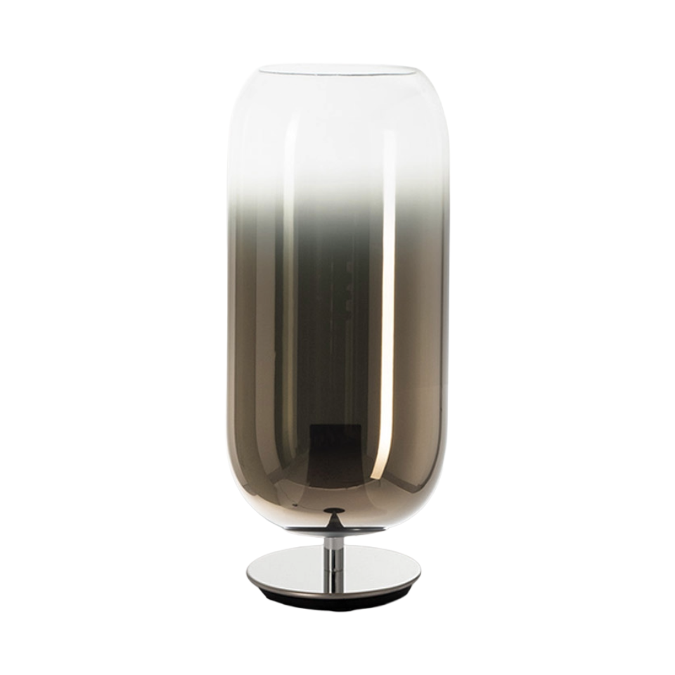GOPLE brown table lamp with silver base