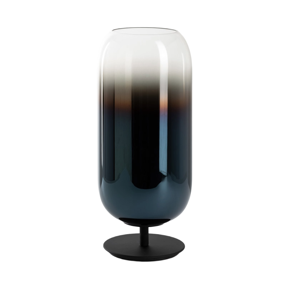 GOPLE blue table lamp with black base