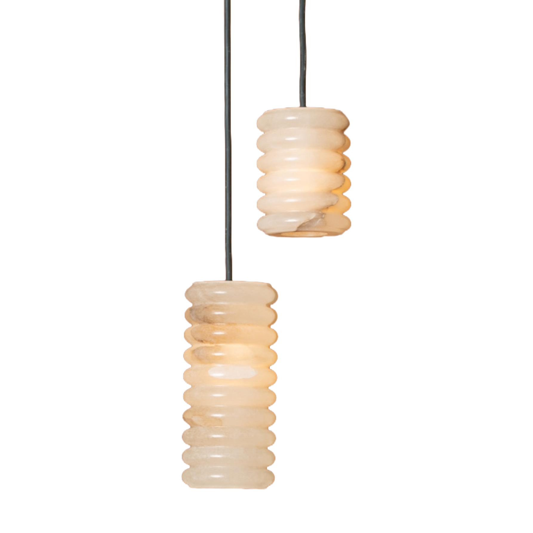 Hanging Lamp MANIKO FLUTA DOUBLE White Alabaster