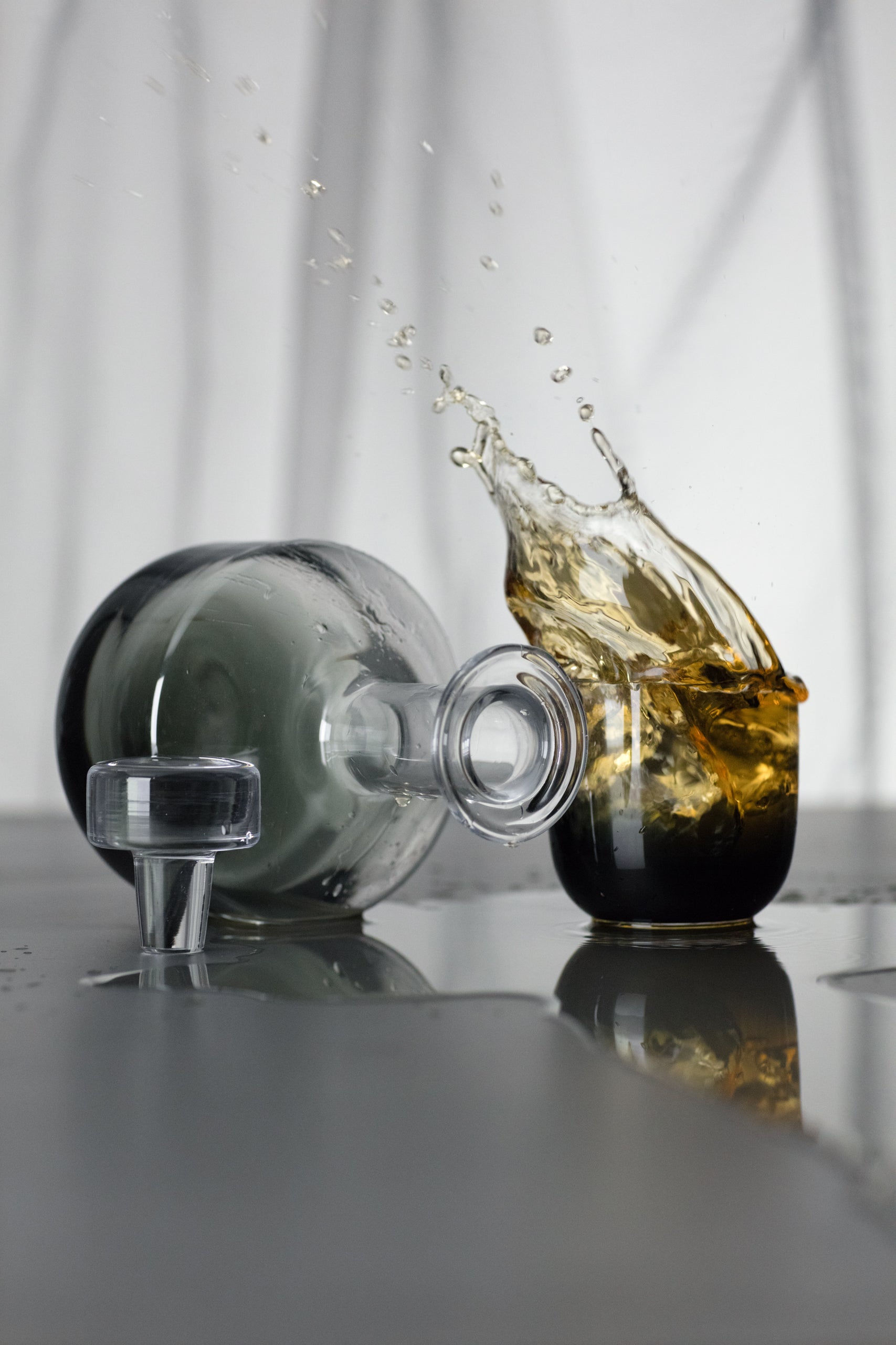 Set Whiskybrillen Tank schwarzes Glas